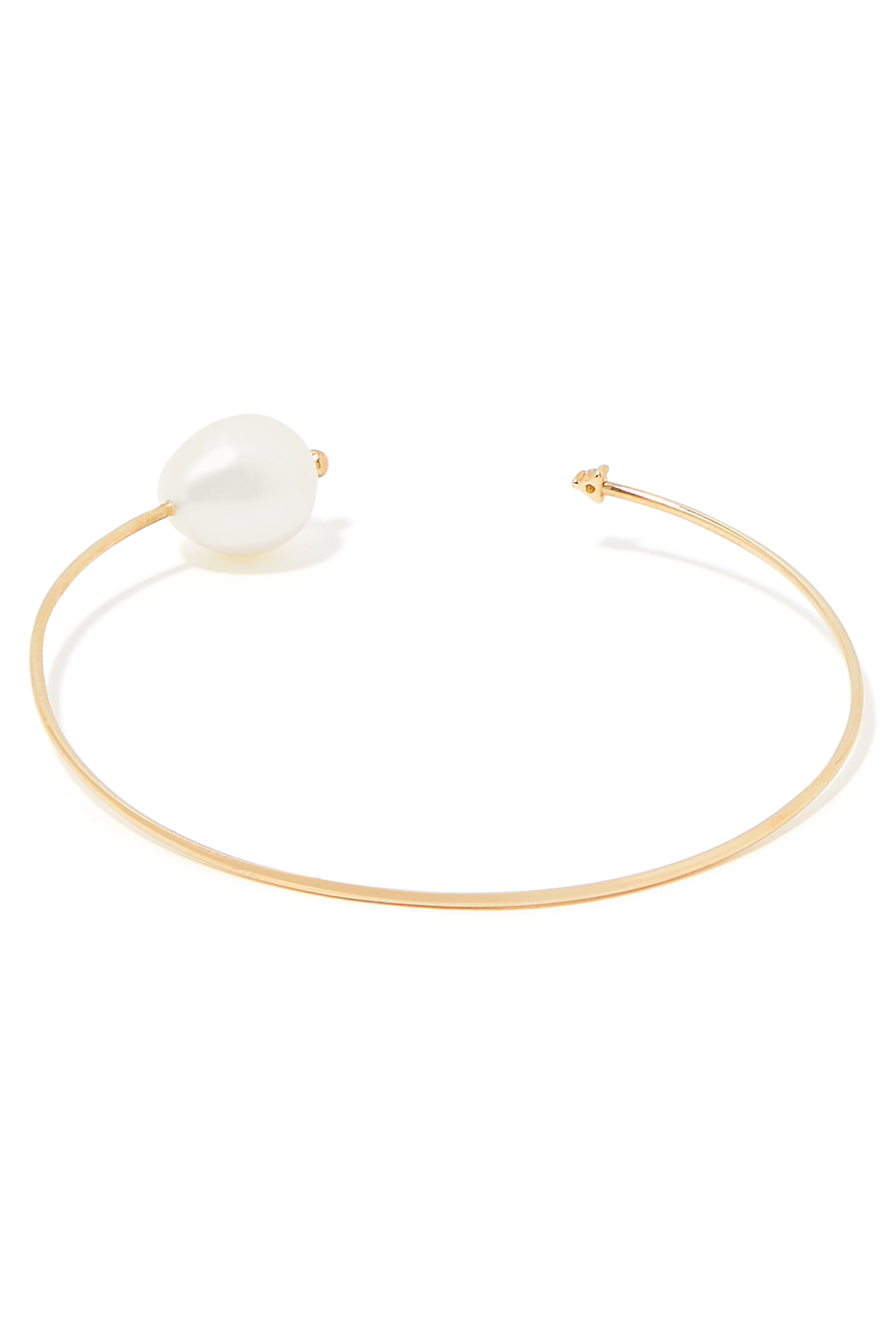 Diamond and Pearl Cuff Bracelet