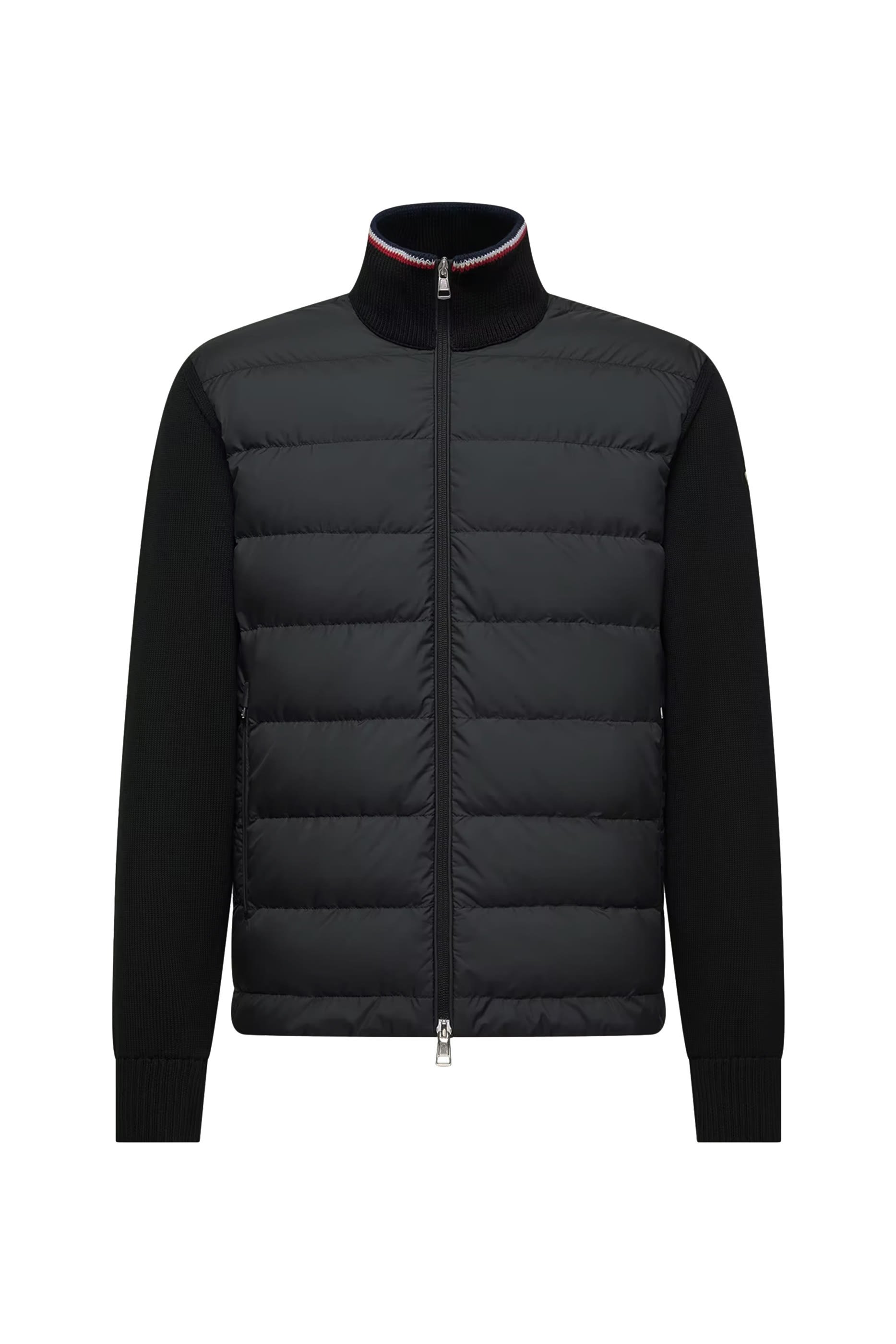  Padded Zip-Up Cotton Cardigan 