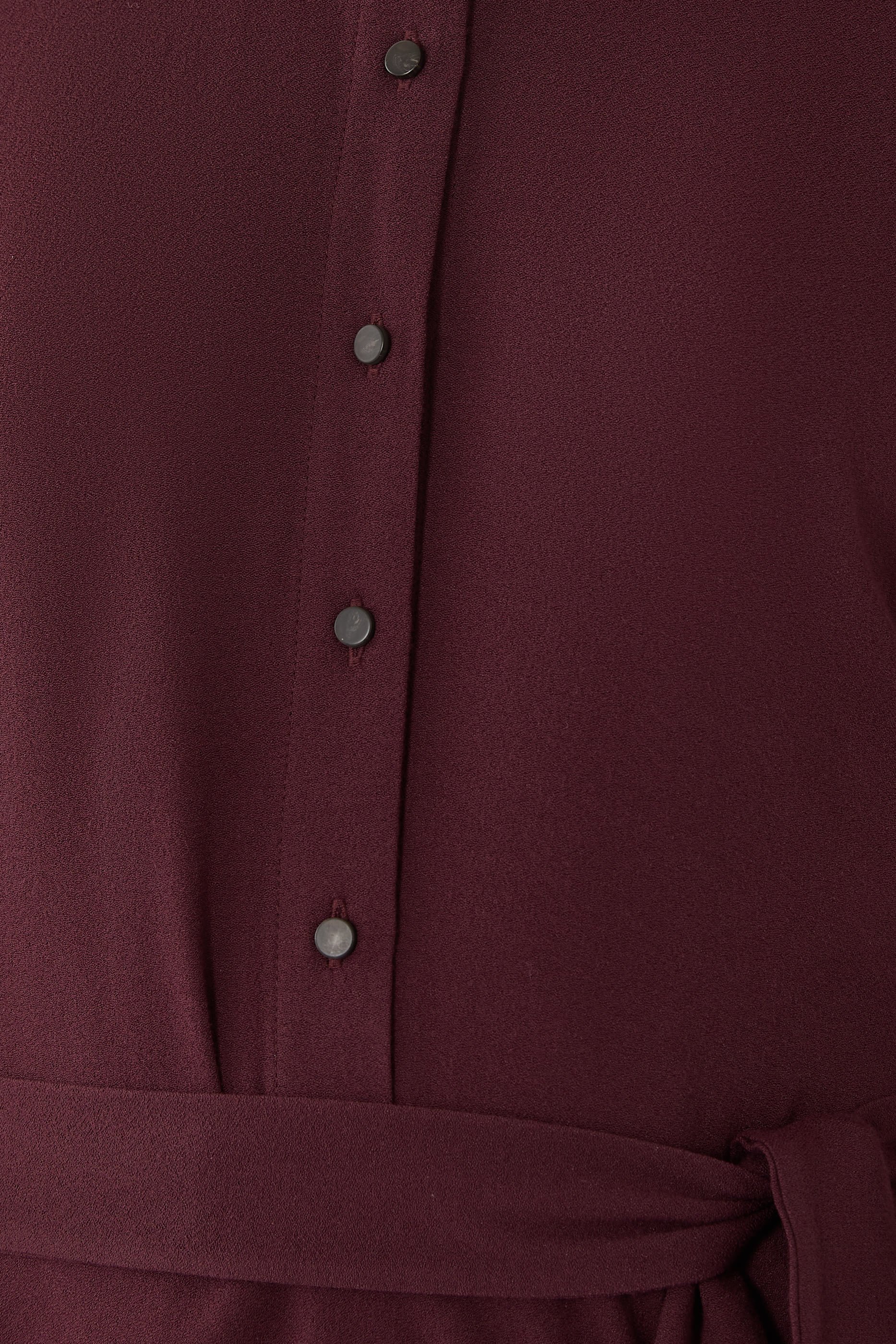 Crepe Collar-Stand Shirt Dress