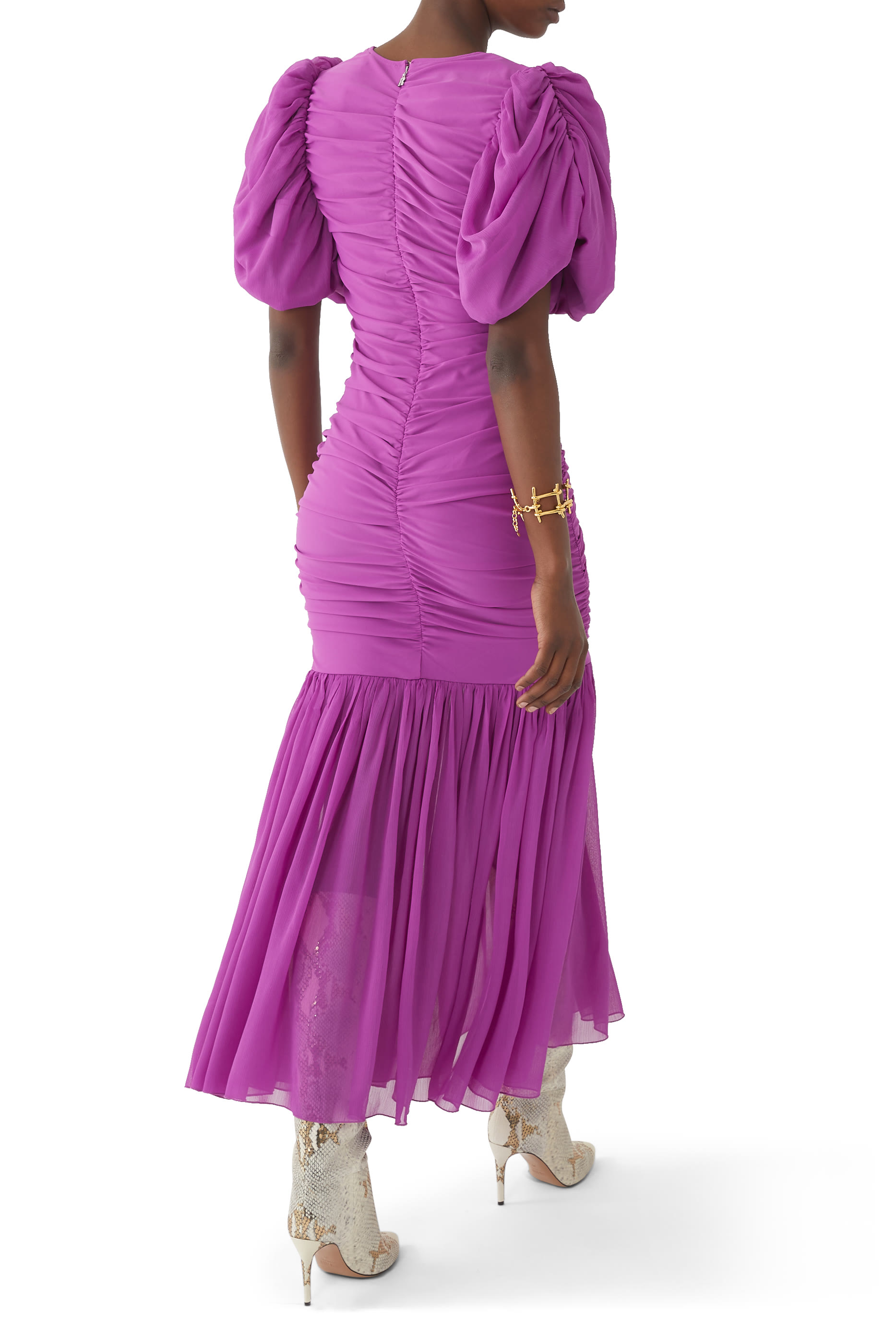 Chiffon Puff Sleeve Dress