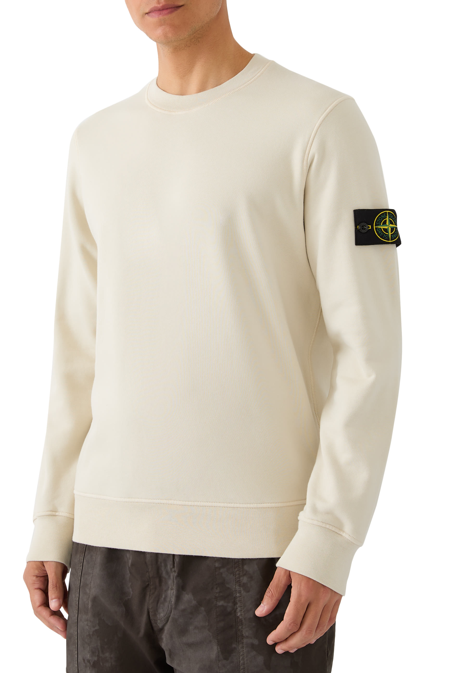 Logo Patch Organic Cotton Fleece Sweatshirt