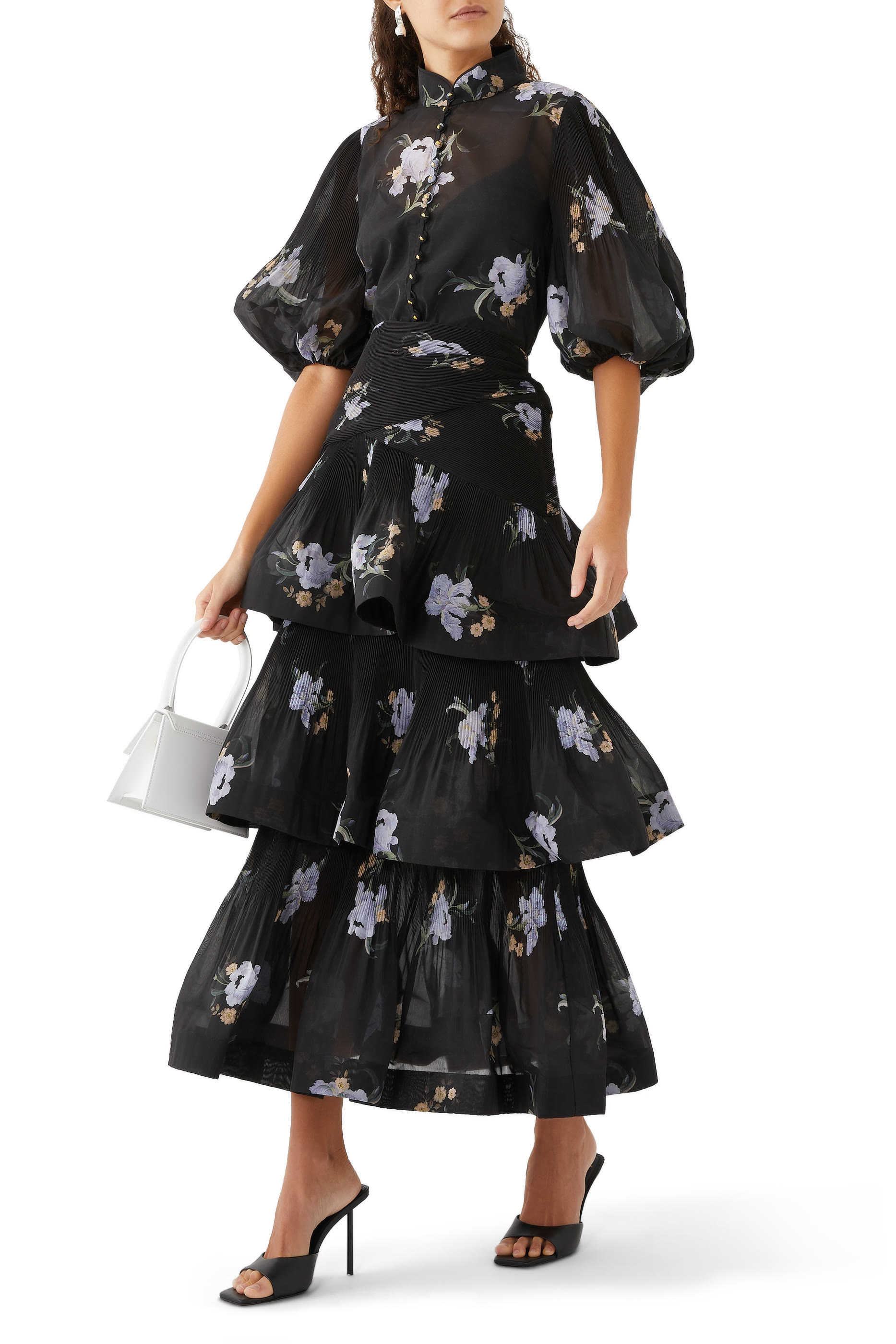 Pleated Buttoned Blouse