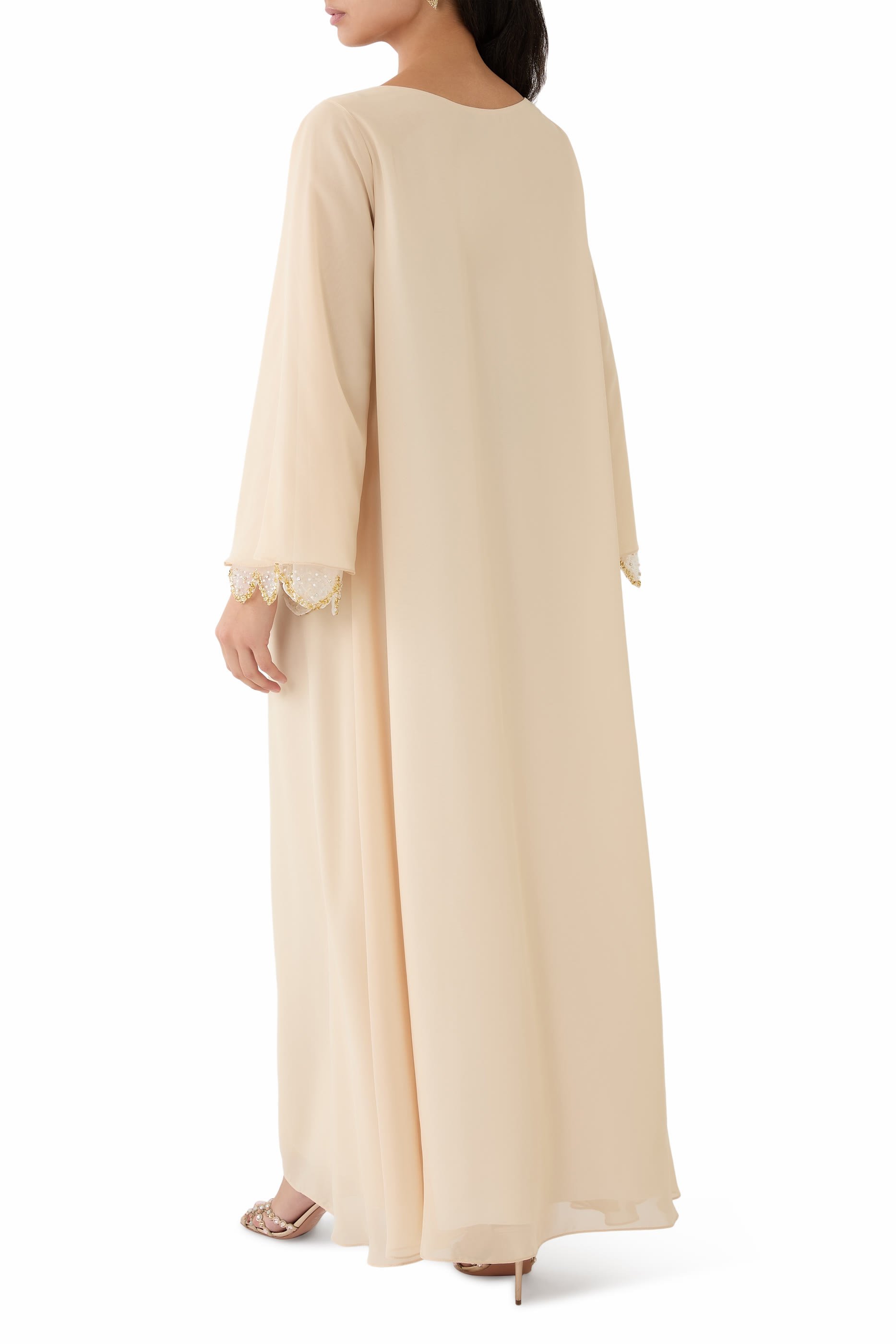 Scalloped Embellished Maxi Dress