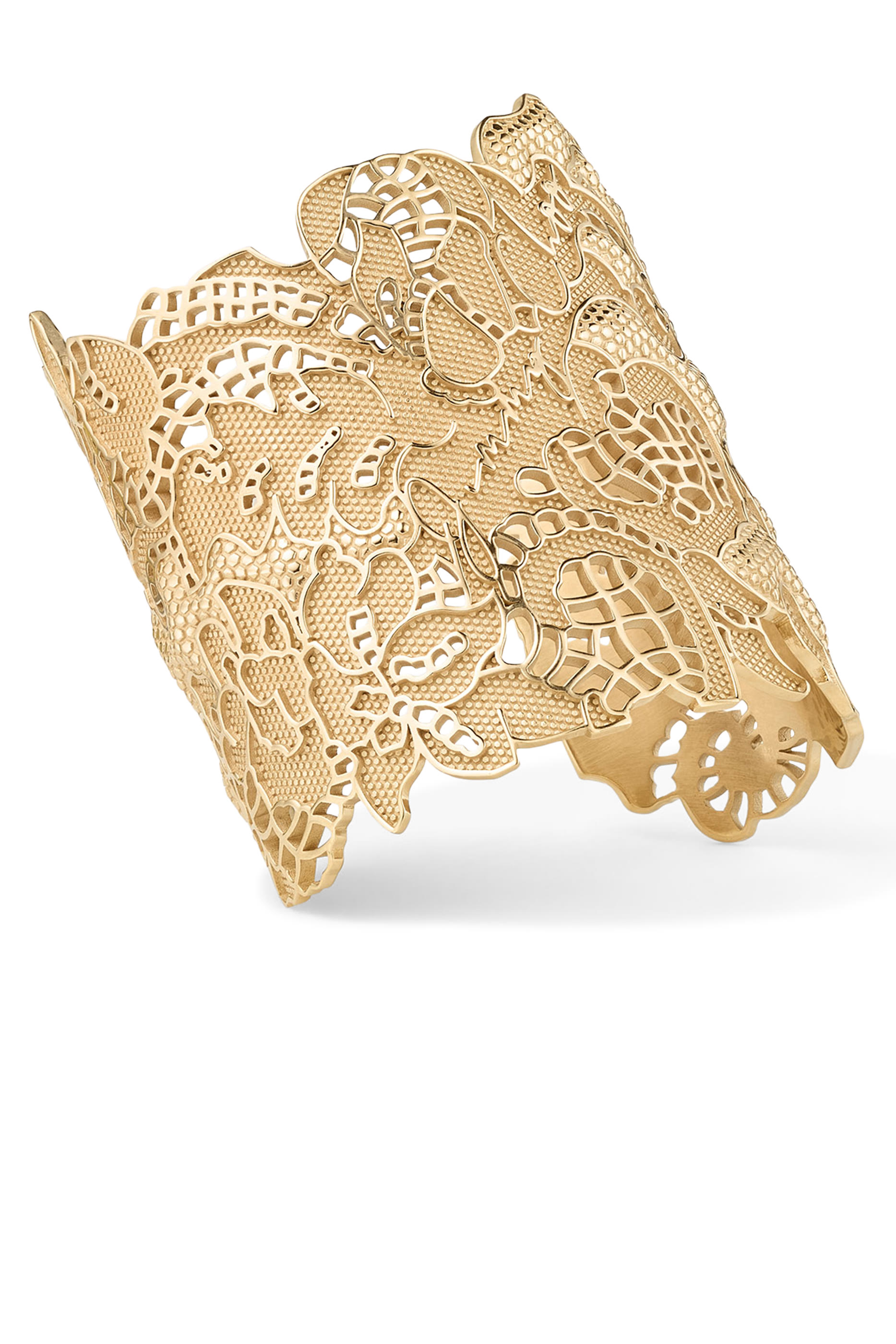 Lace Cut-Out Cuff Bracelet, Metal