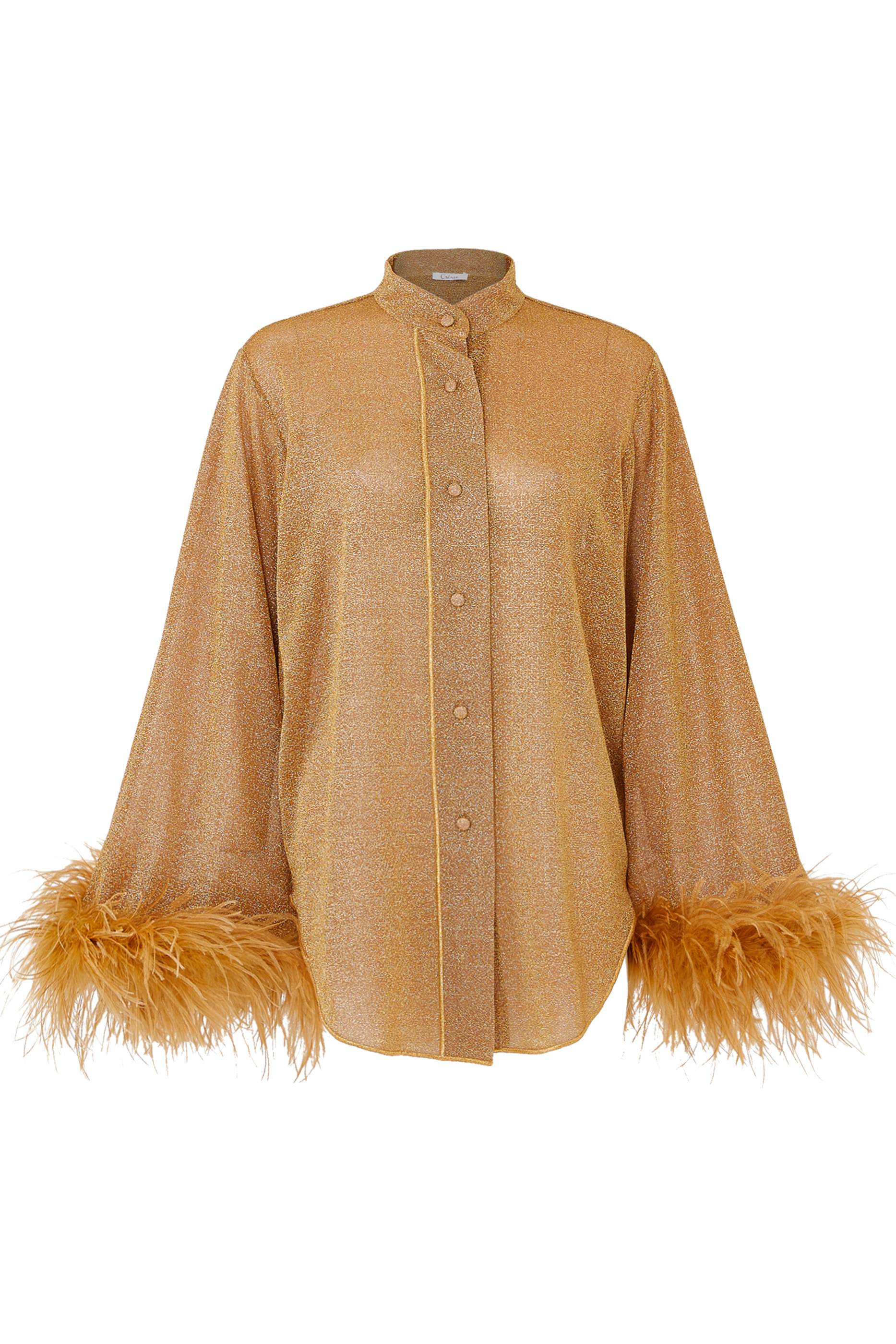 Lumiere Plumage Feather-Trim Shirt