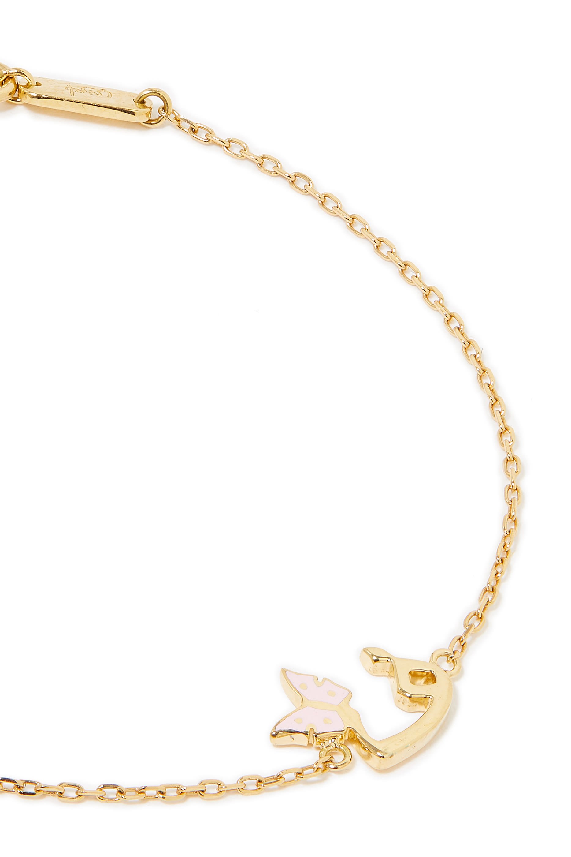 Kids Tiny Bling Bracelet, 18k Yellow Gold & Enamel