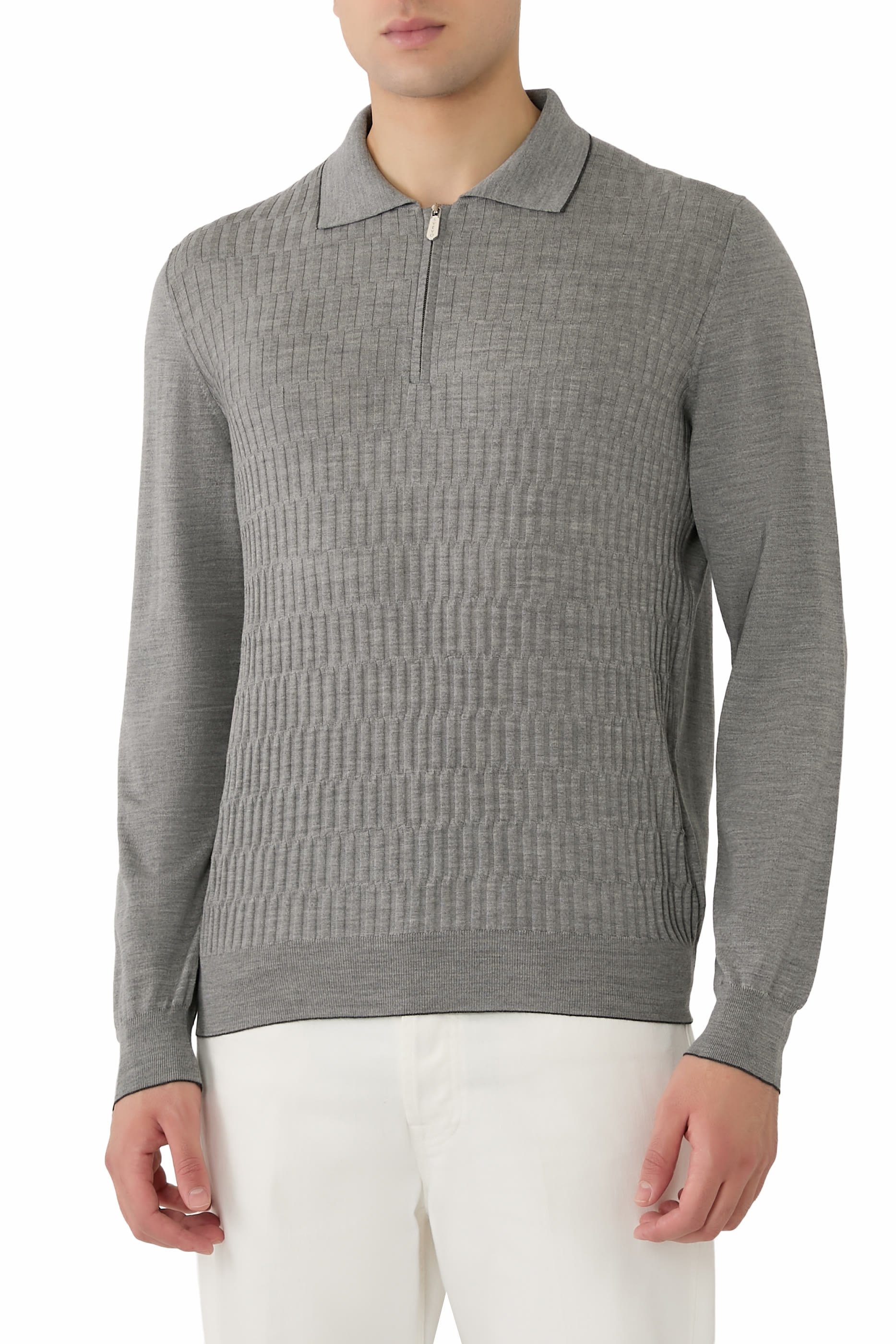  Long Sleeve Polo with Zip