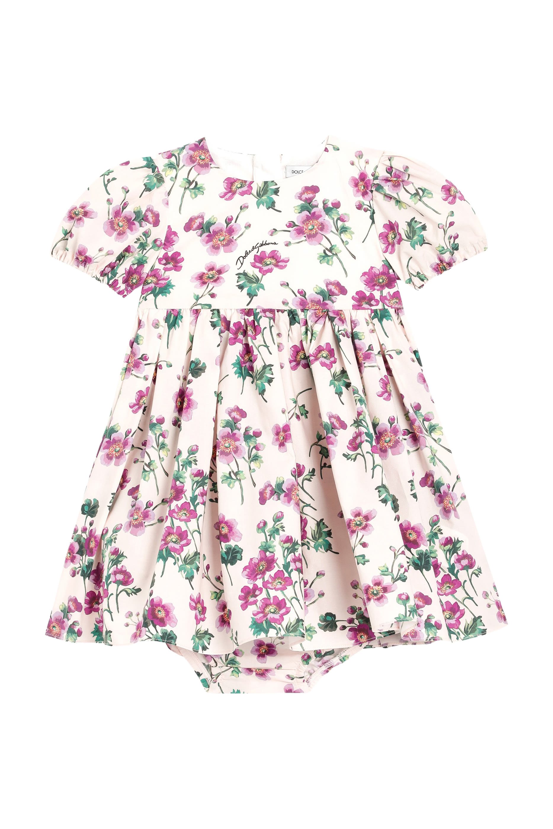 Kids Violets-Print Poplin Dress 
