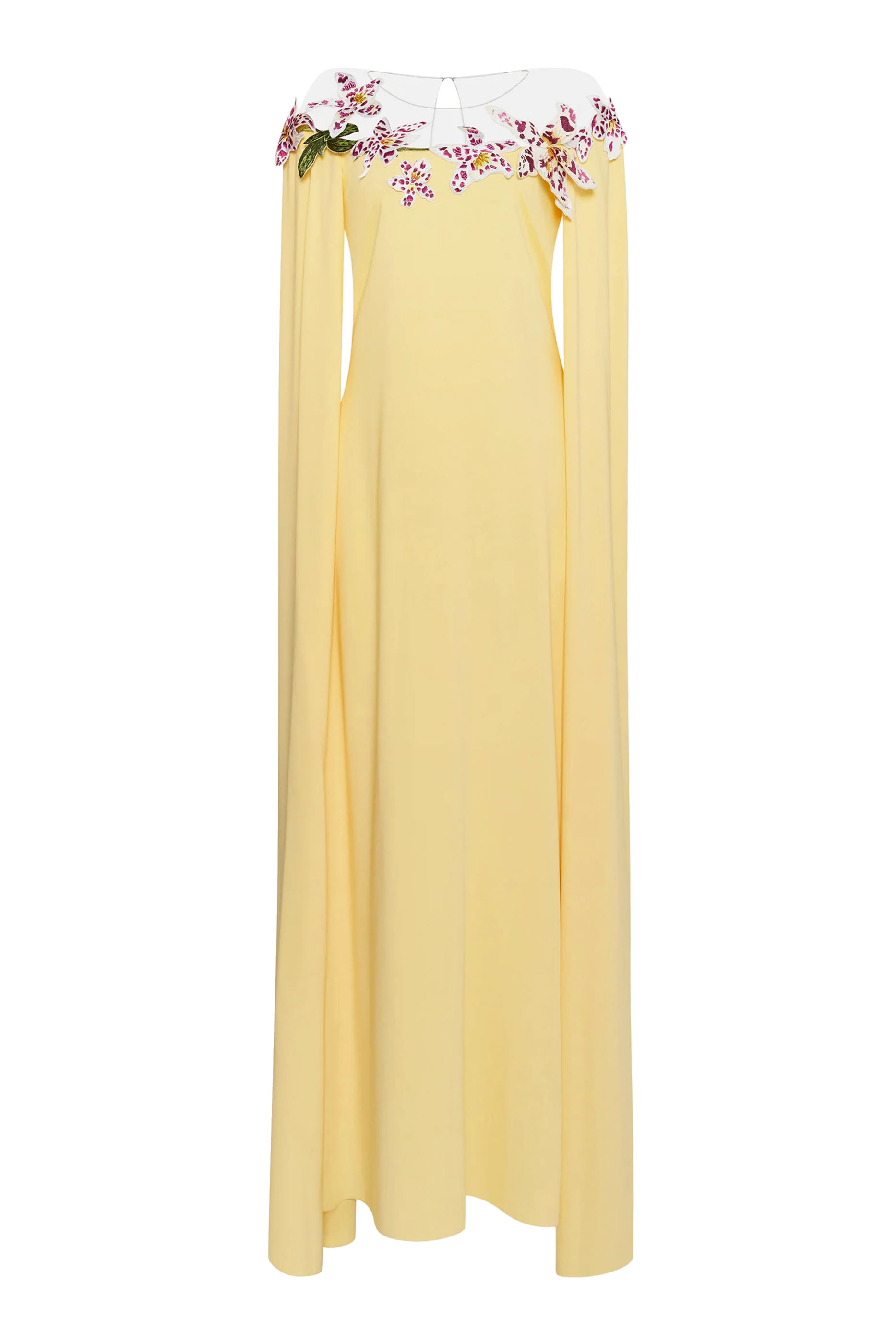 Watercolor Orchid Illusion Neckline Kaftan