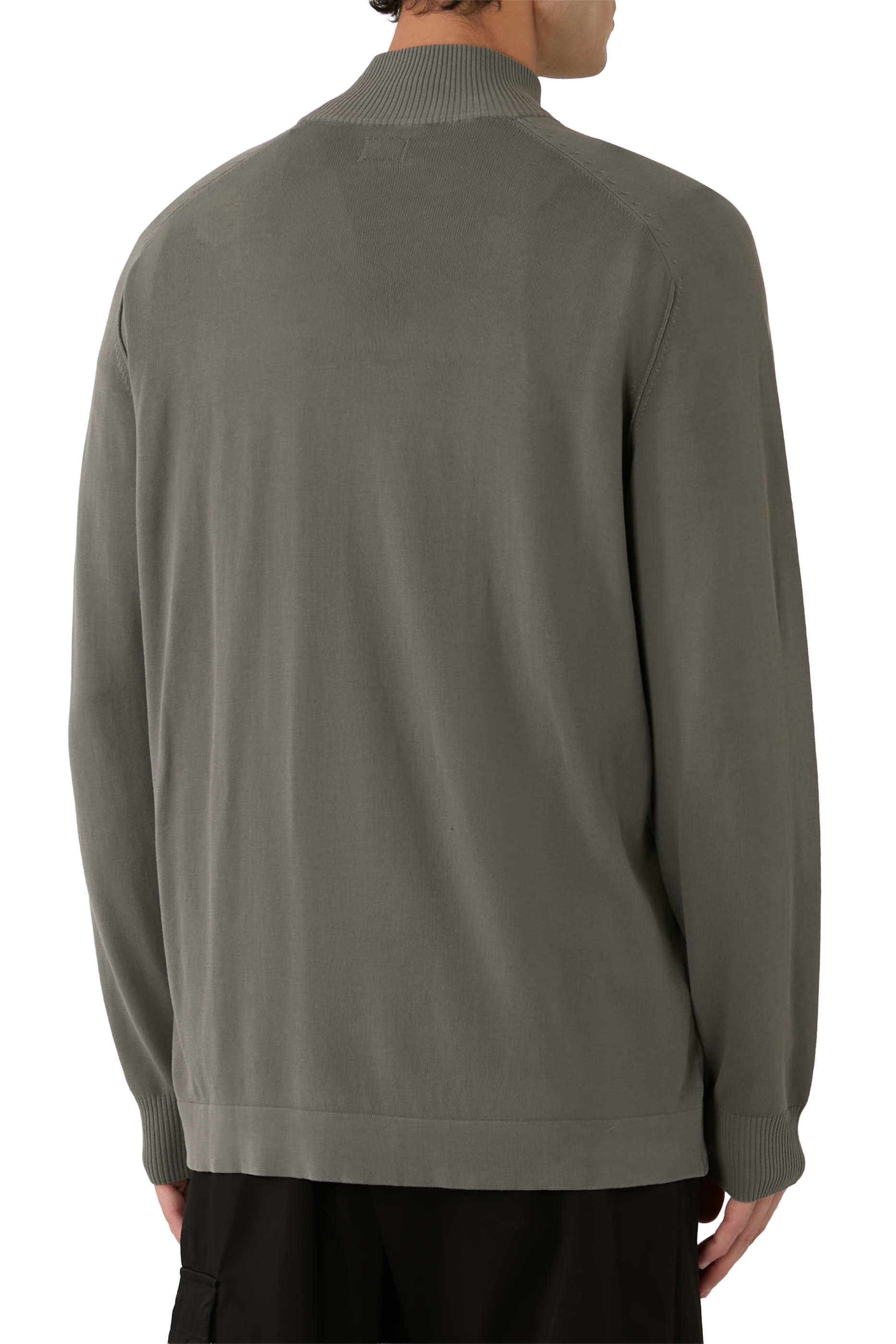 Cotton Crepe Half-Zip Sweater