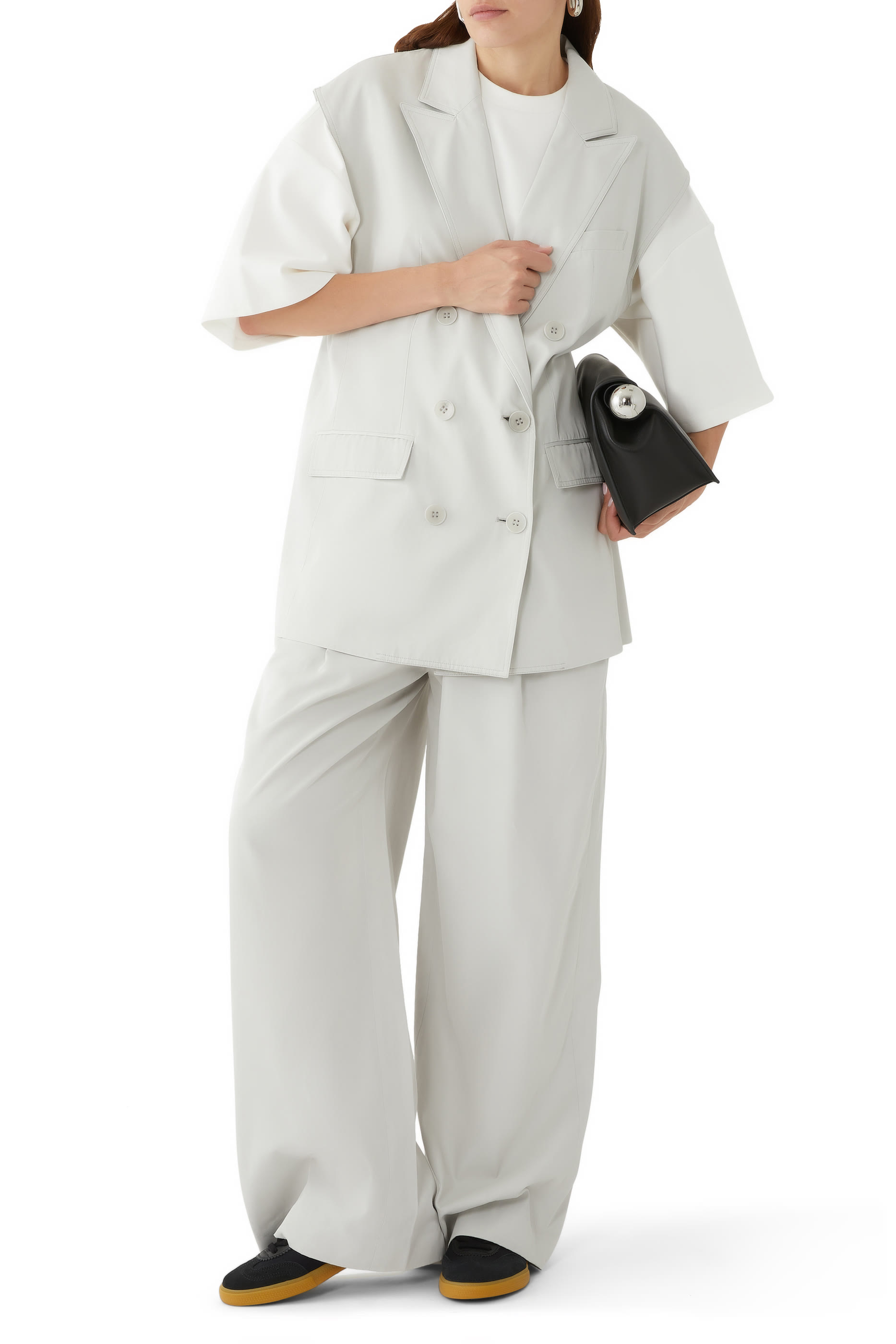 Drapey Suiting Oversized Double Breasted Vest