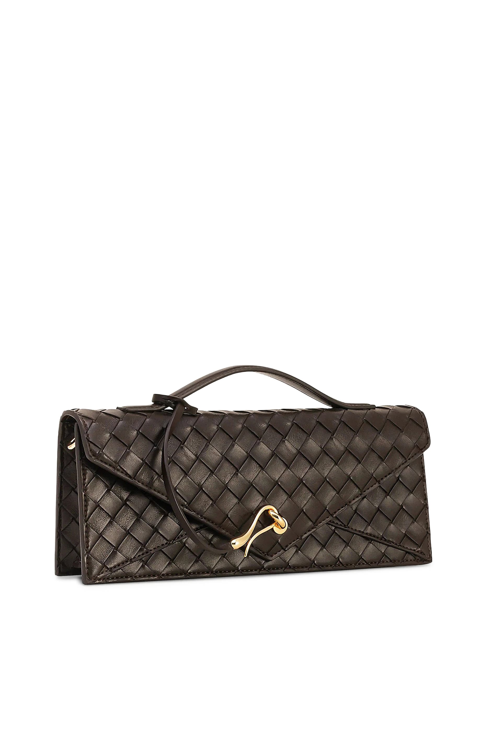 Celeste Woven Textured Envelope Top Handle Bag