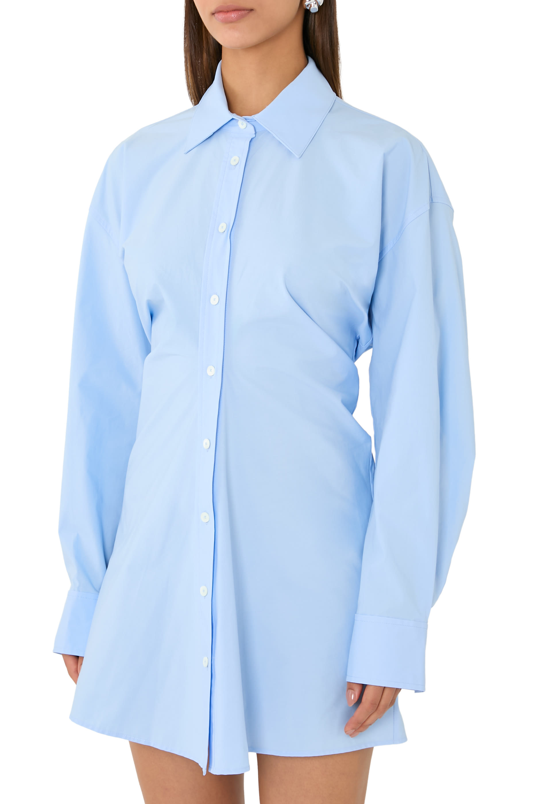  Stretch Cotton Zip Shirt Dress 