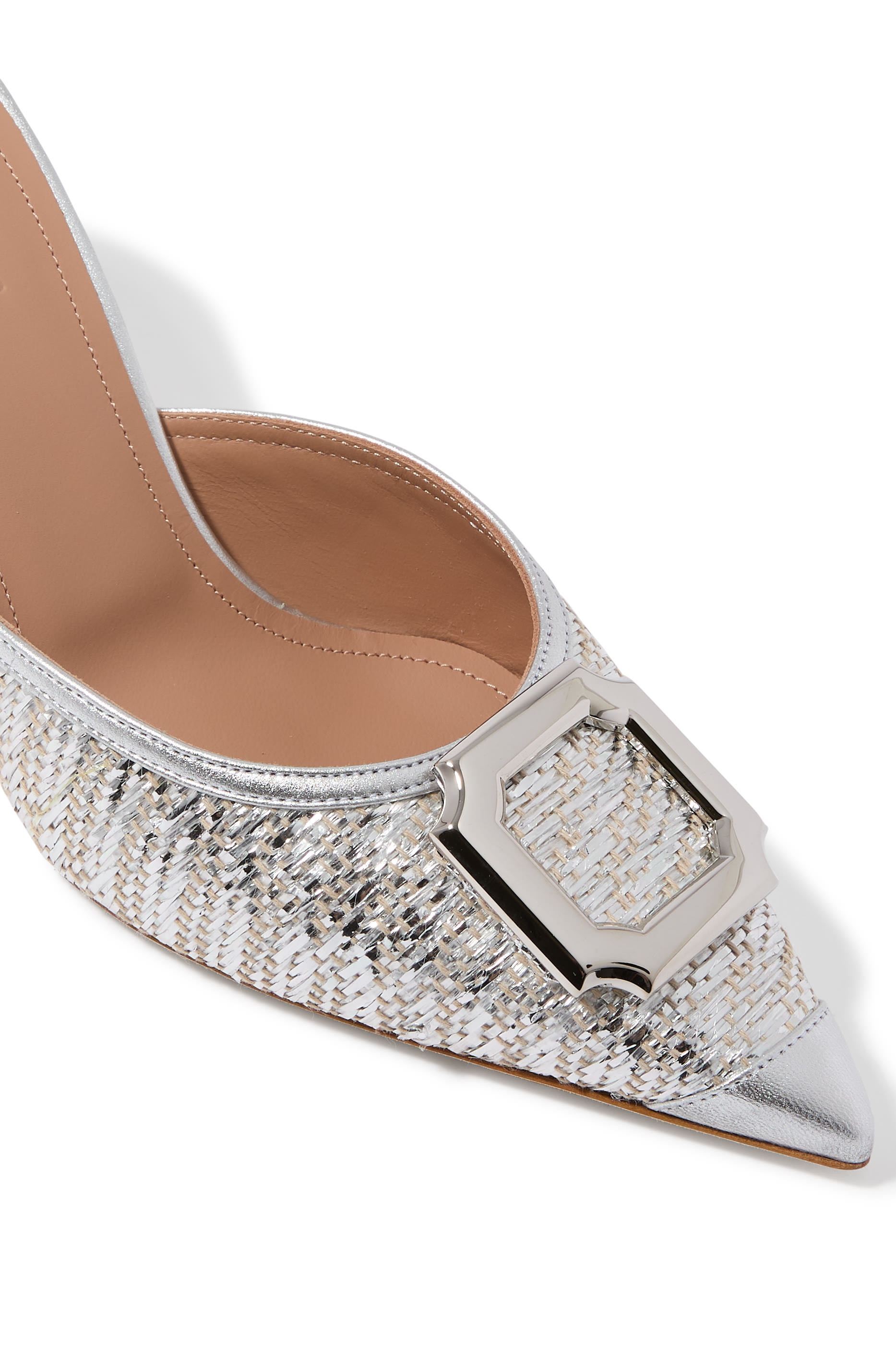 Mona 70 Metallic Raffia Mules