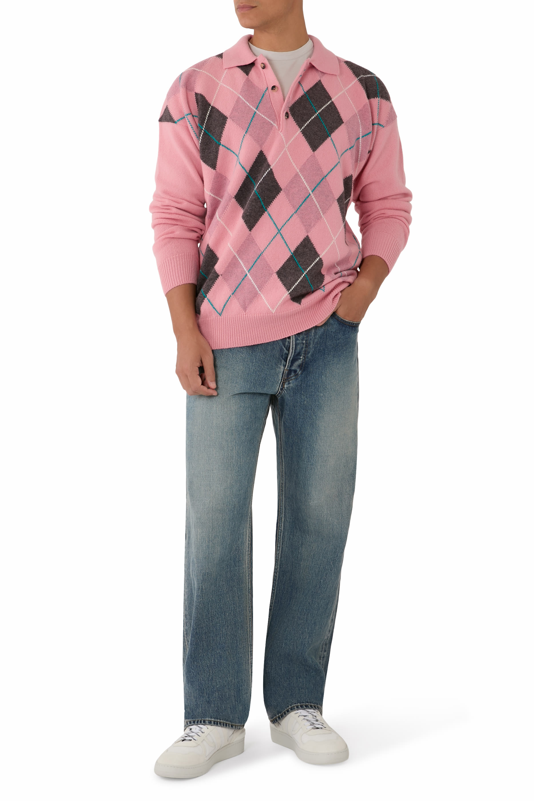  x Pringle Men&rsquo;s Knitted Argyle Polo Top