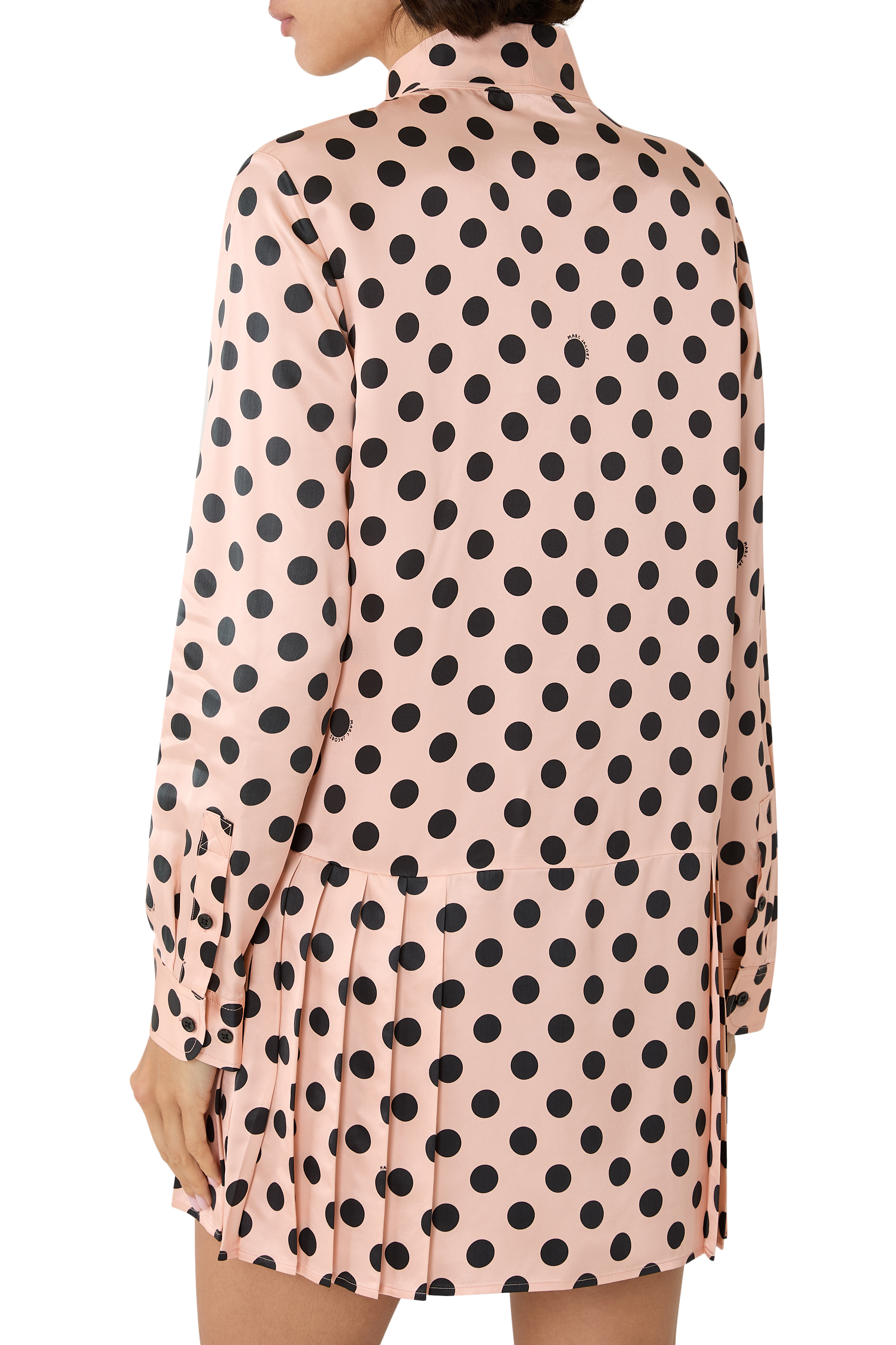 Dots Bow Pleated Dress