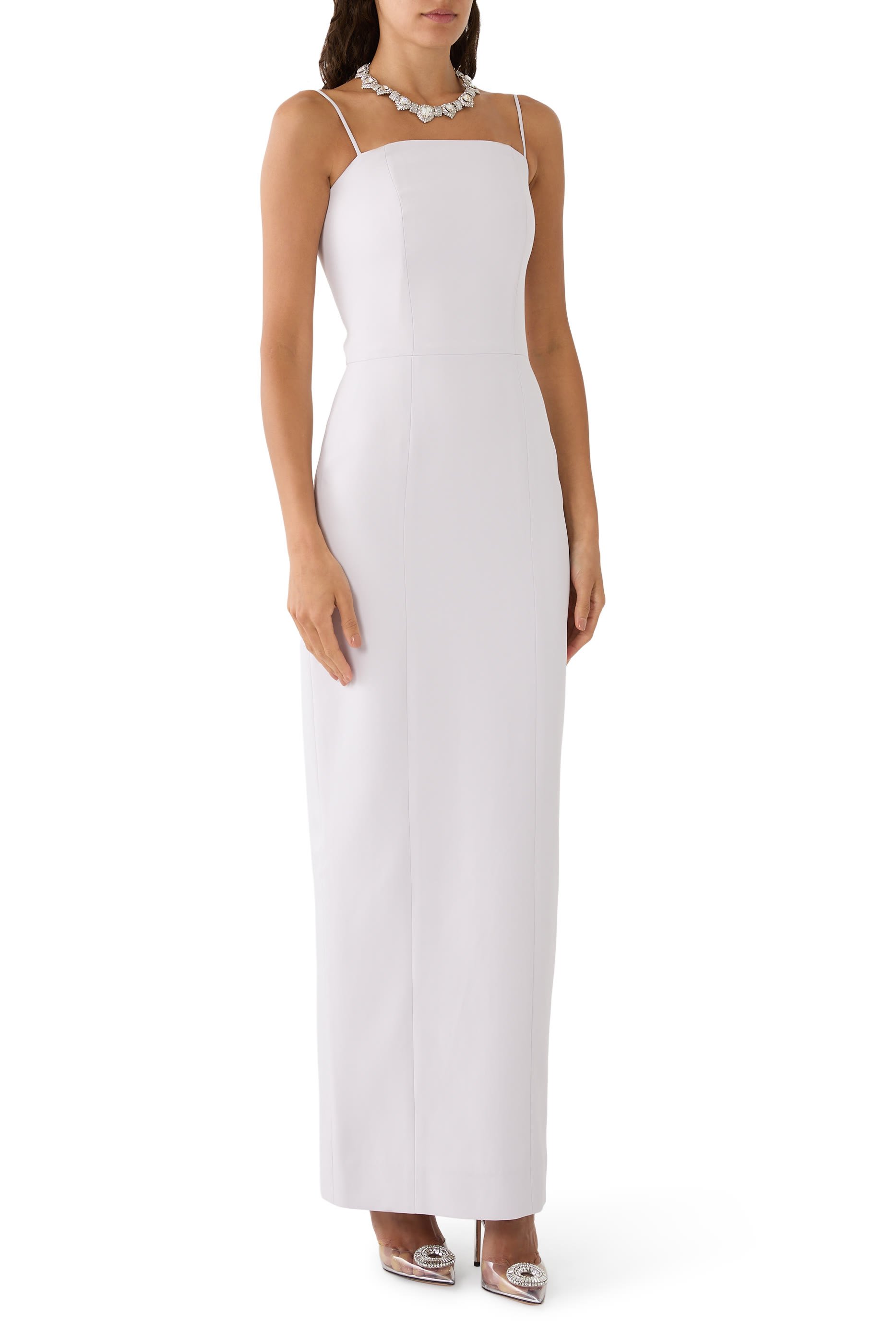 Slim-Cut Full-Length Crepe Gown 