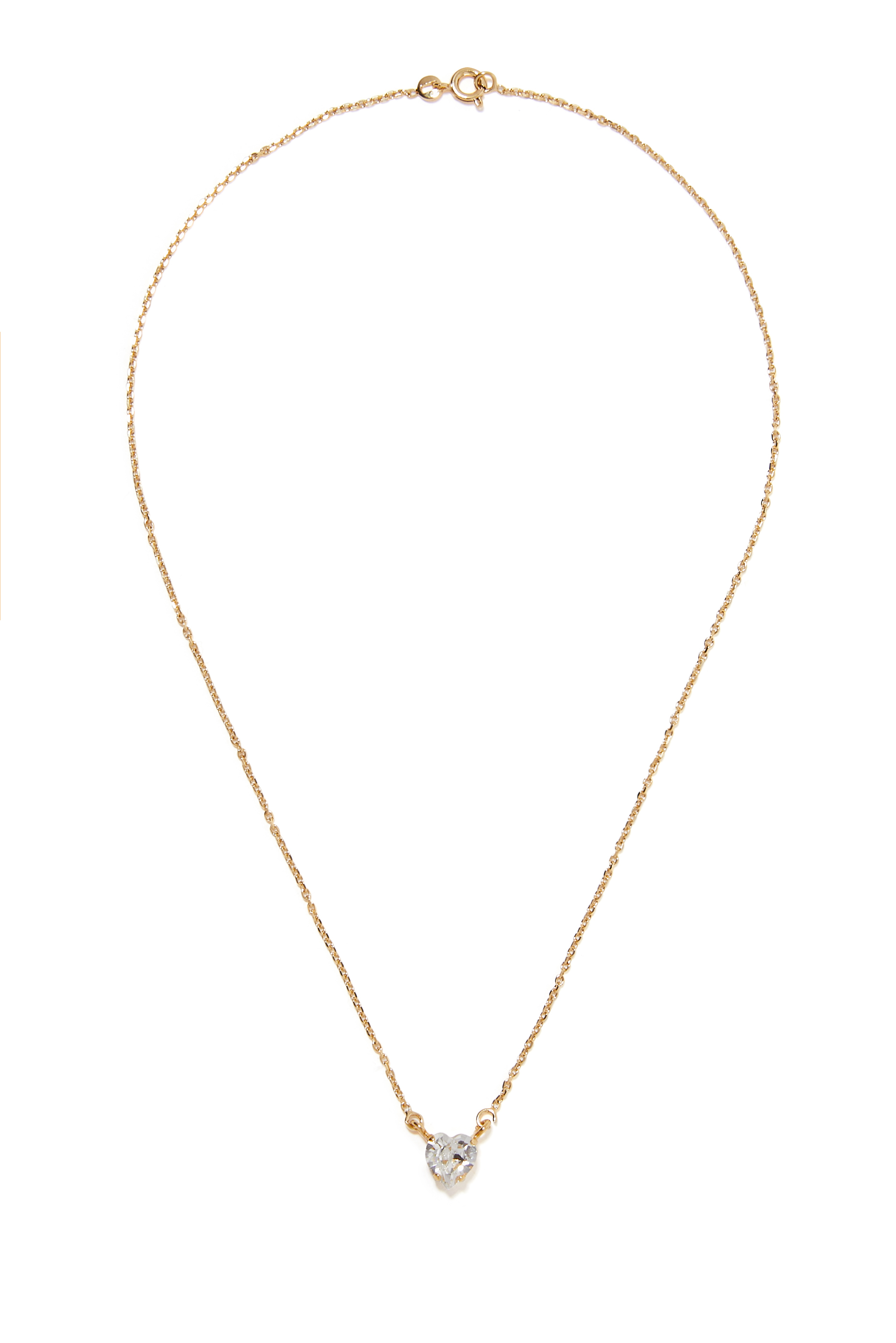 Valentina Heart Necklace,  18K Gold Plated Raw Brass