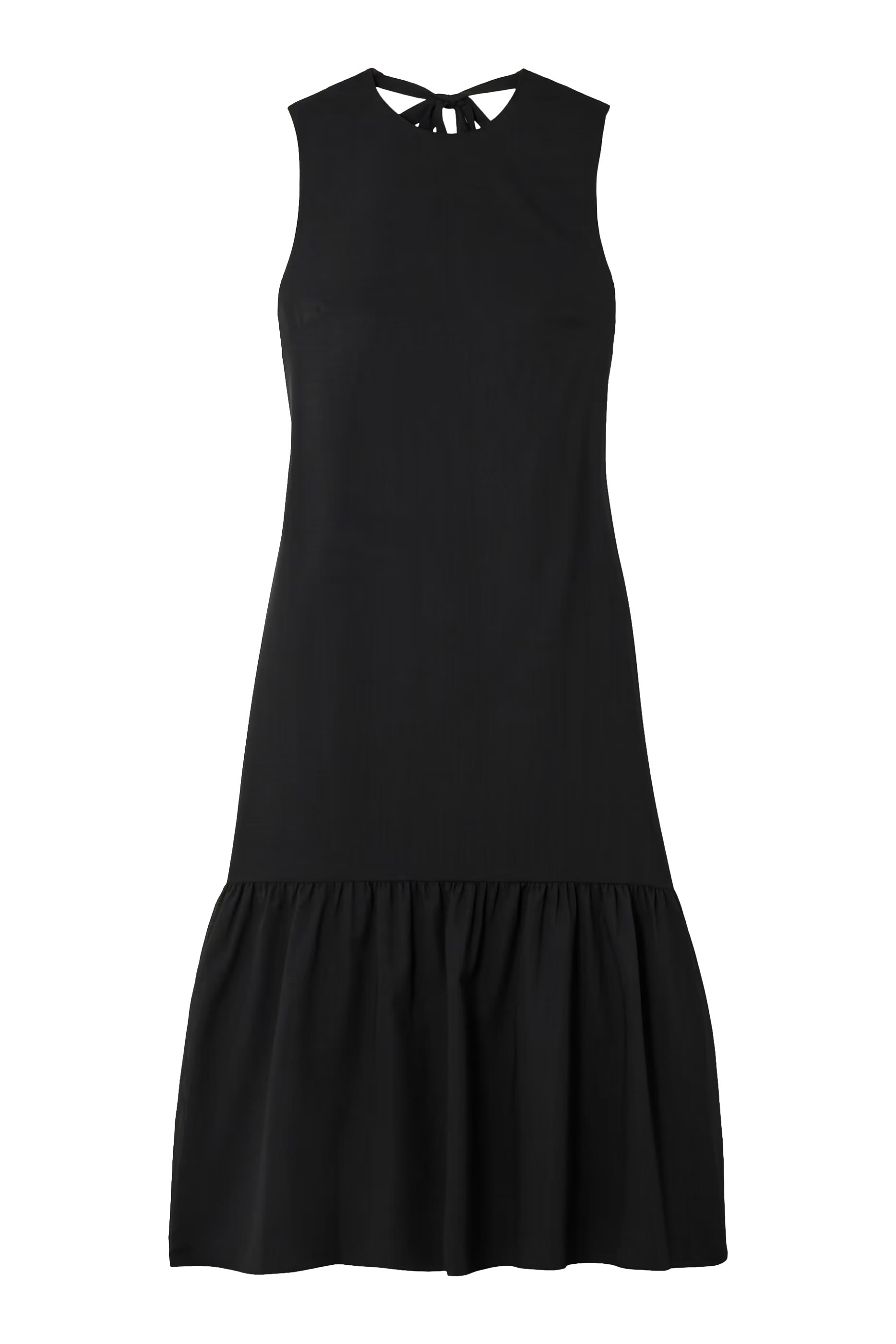 Tie-Neck Midi Dress in Lightweight Wool