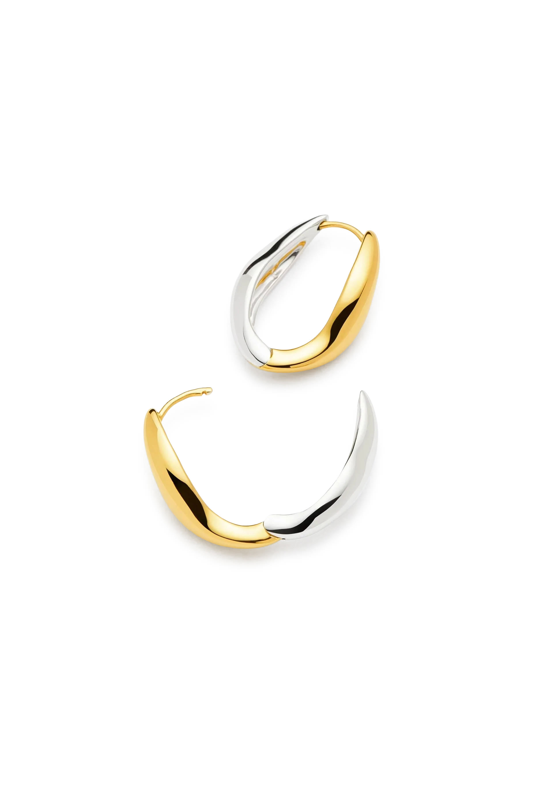 Savi Signature Small Hoop Earrings,  18ct Recycled Gold Plating & Rhodium Plating on Brass