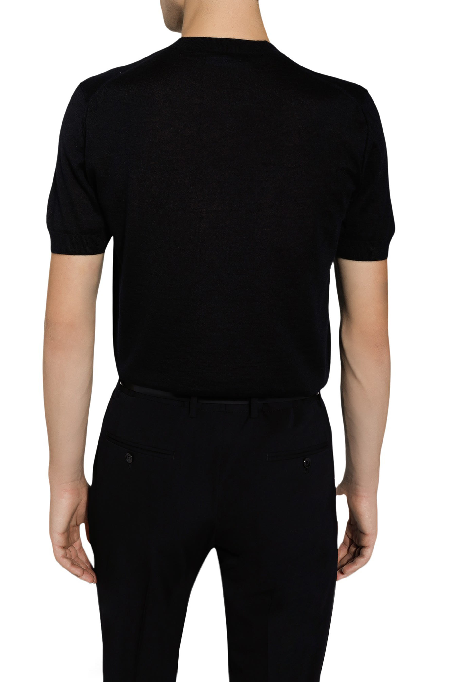 Cashmere Round-Neck Sweater with DG Embroidery