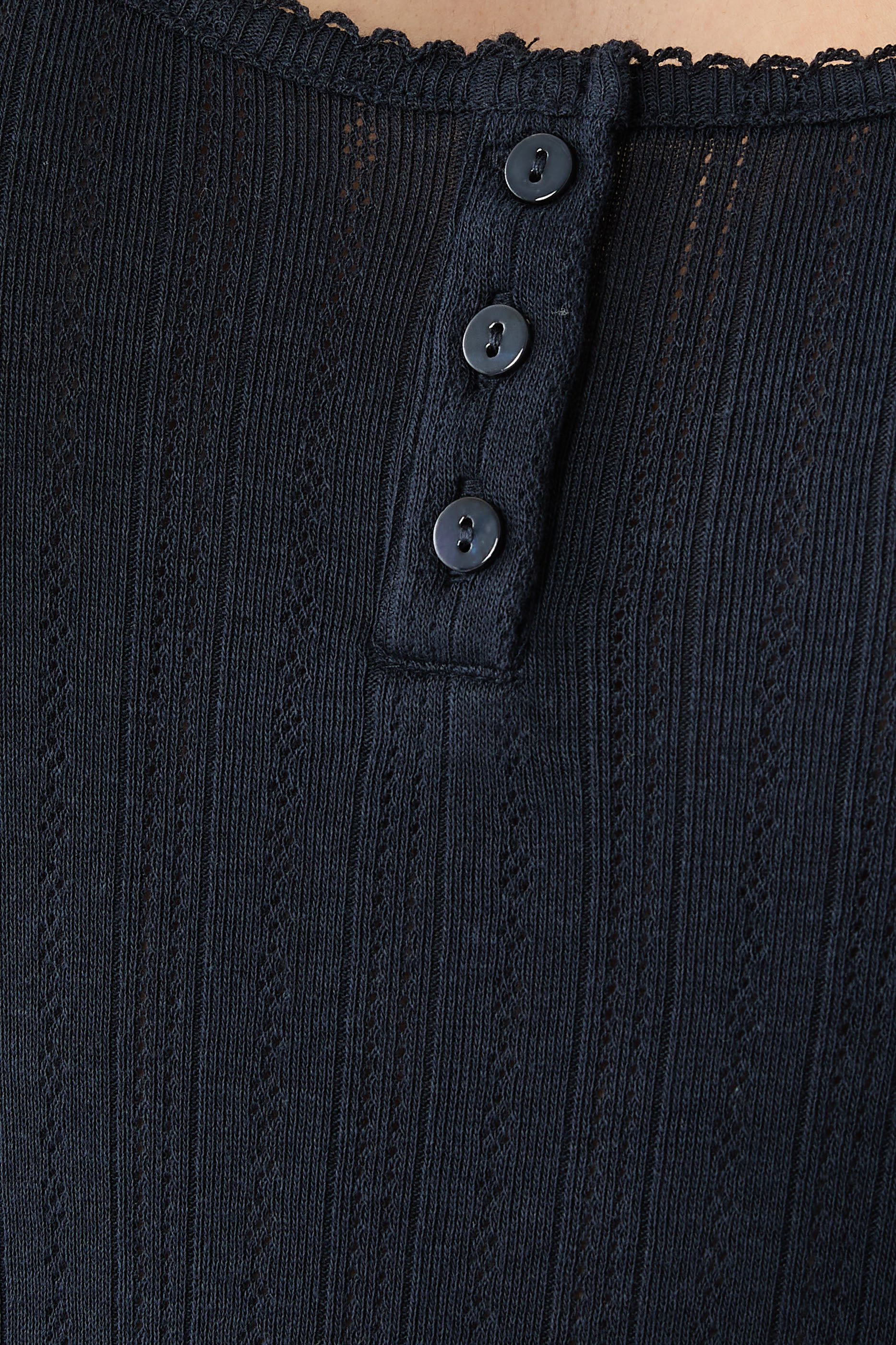  Pointelle Scoop Neck Pajama Top 