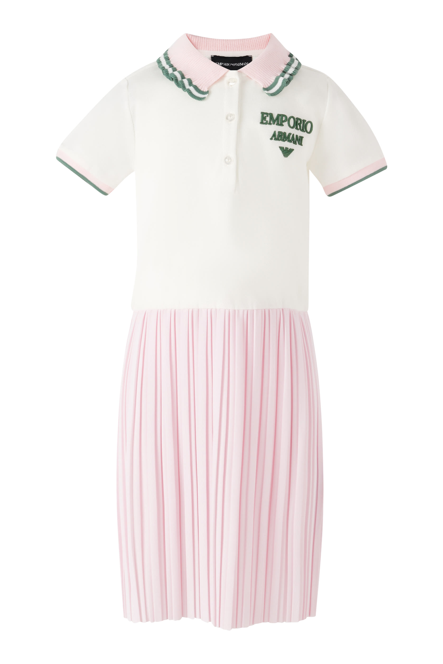 Kids EA7 Polo Shirt Pleated Dress