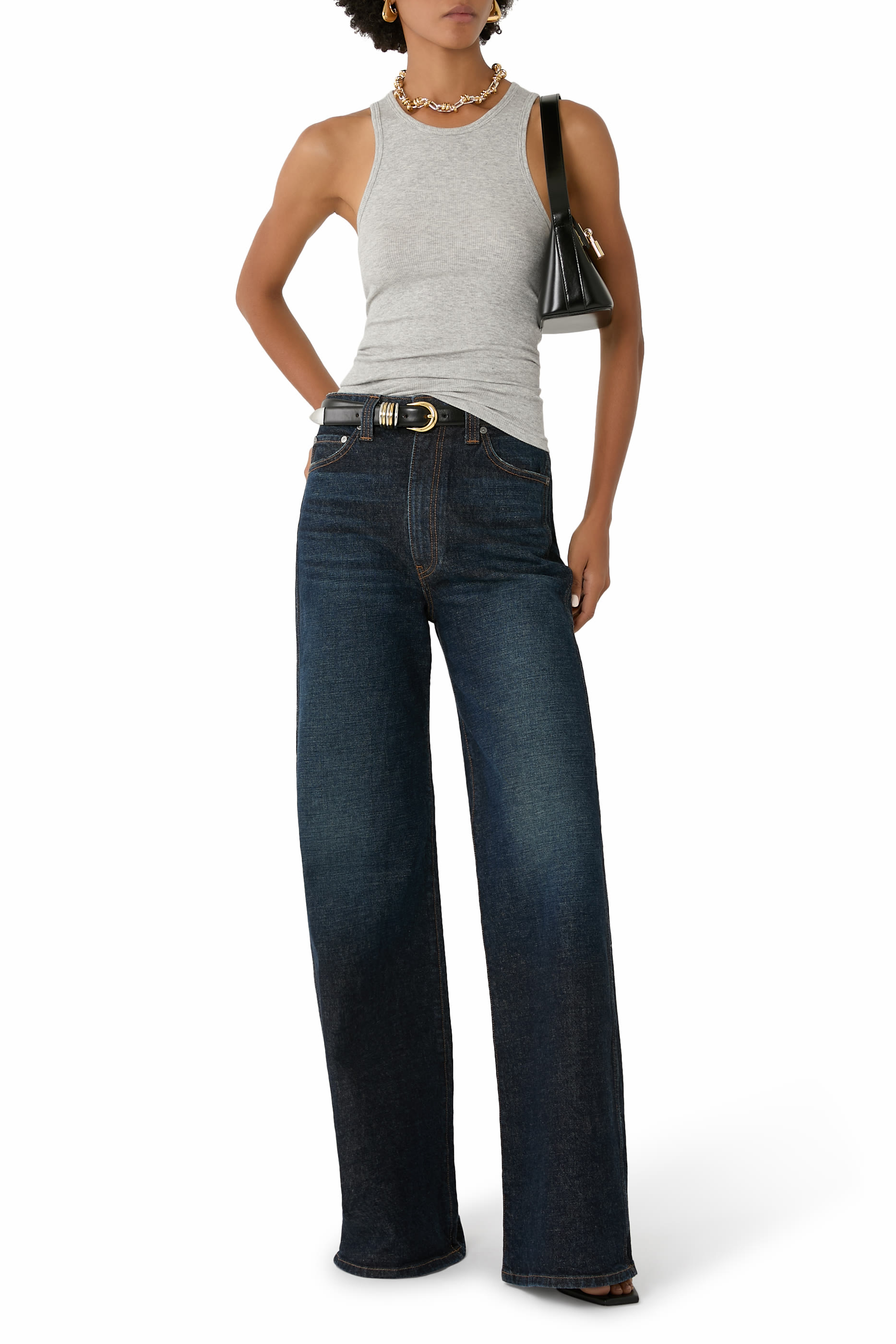 Circular Fine Rib T-Shirt Tank 