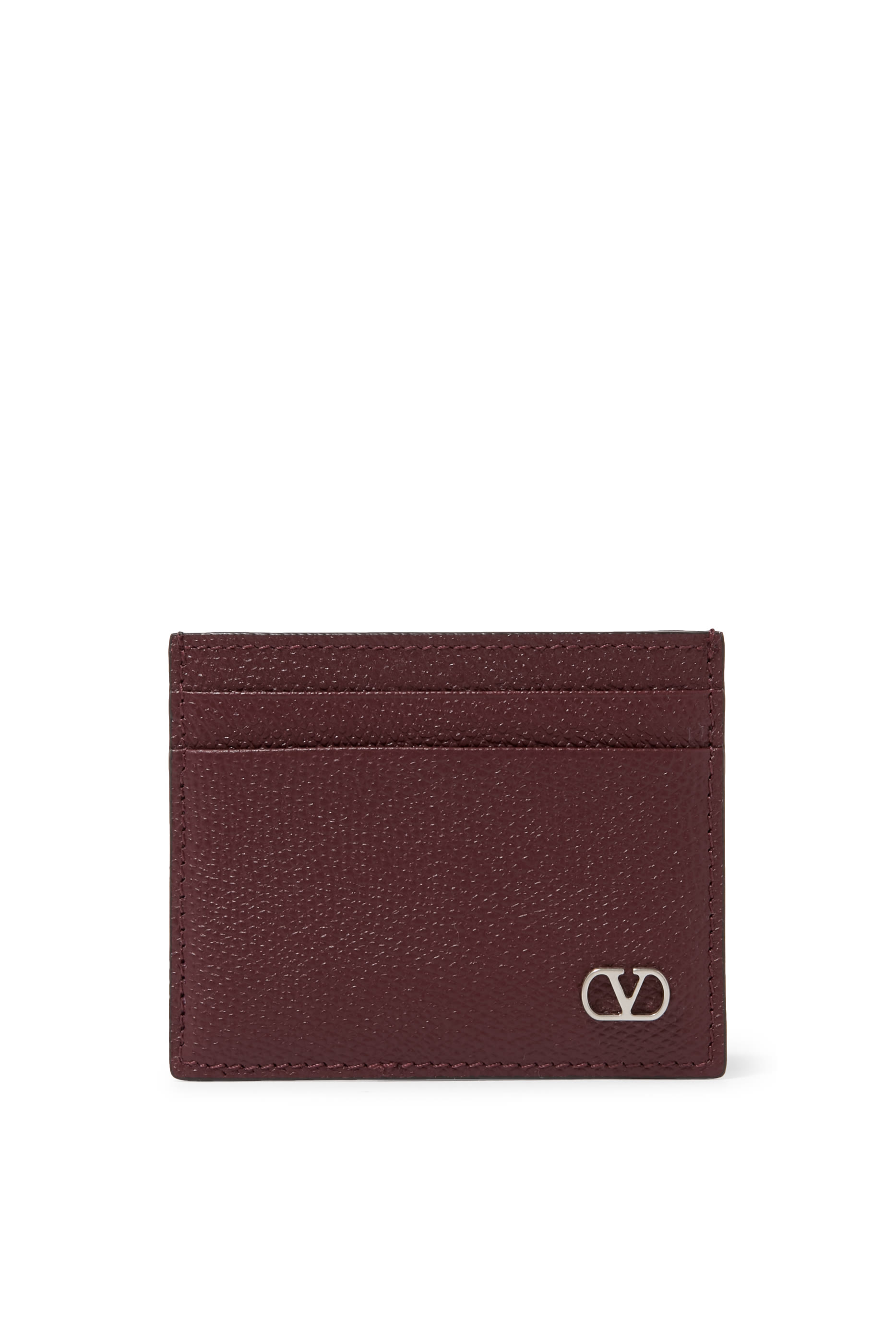 VLogo Signature Grainy Leather Cardholder