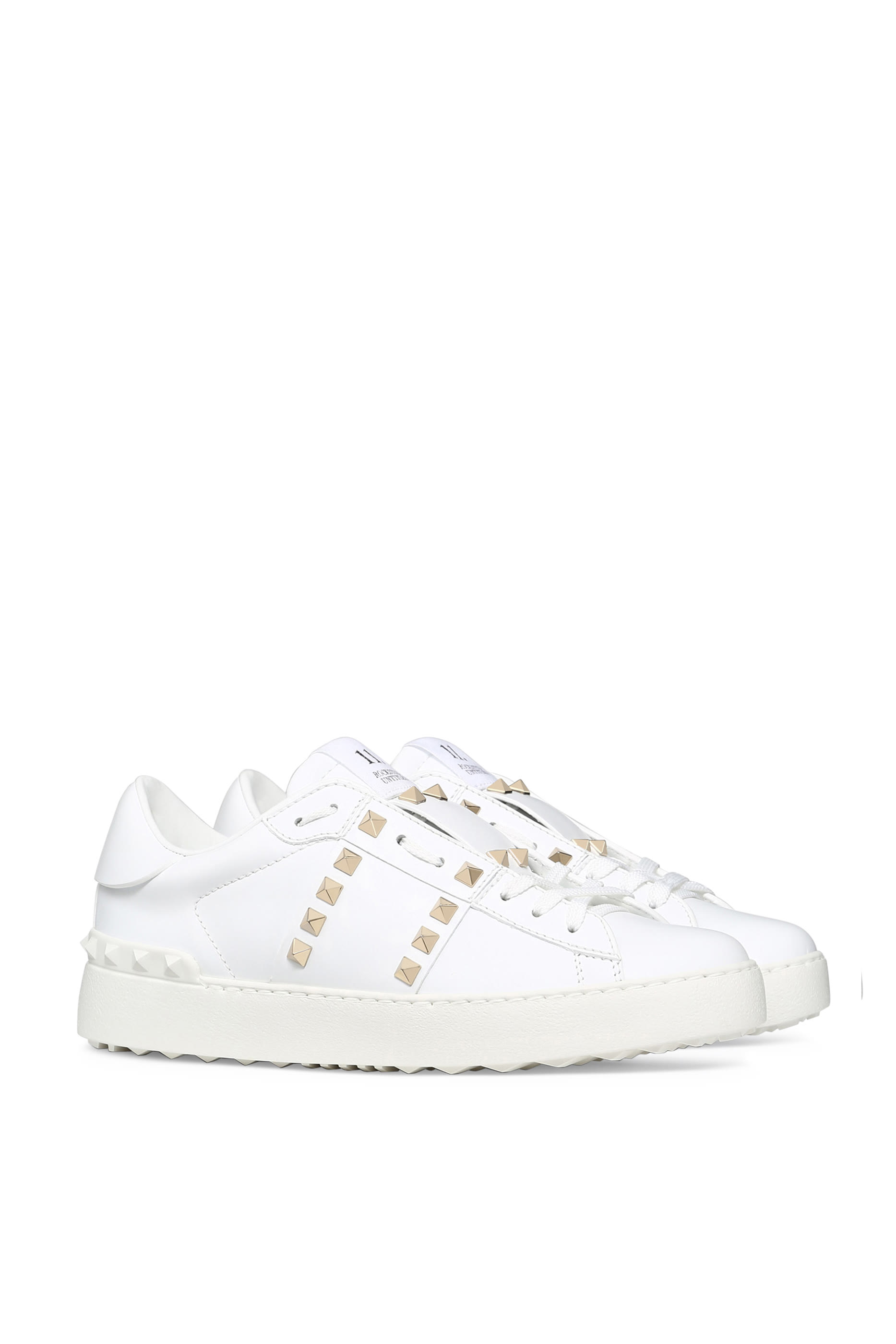 Open Rockstud Leather Sneakers