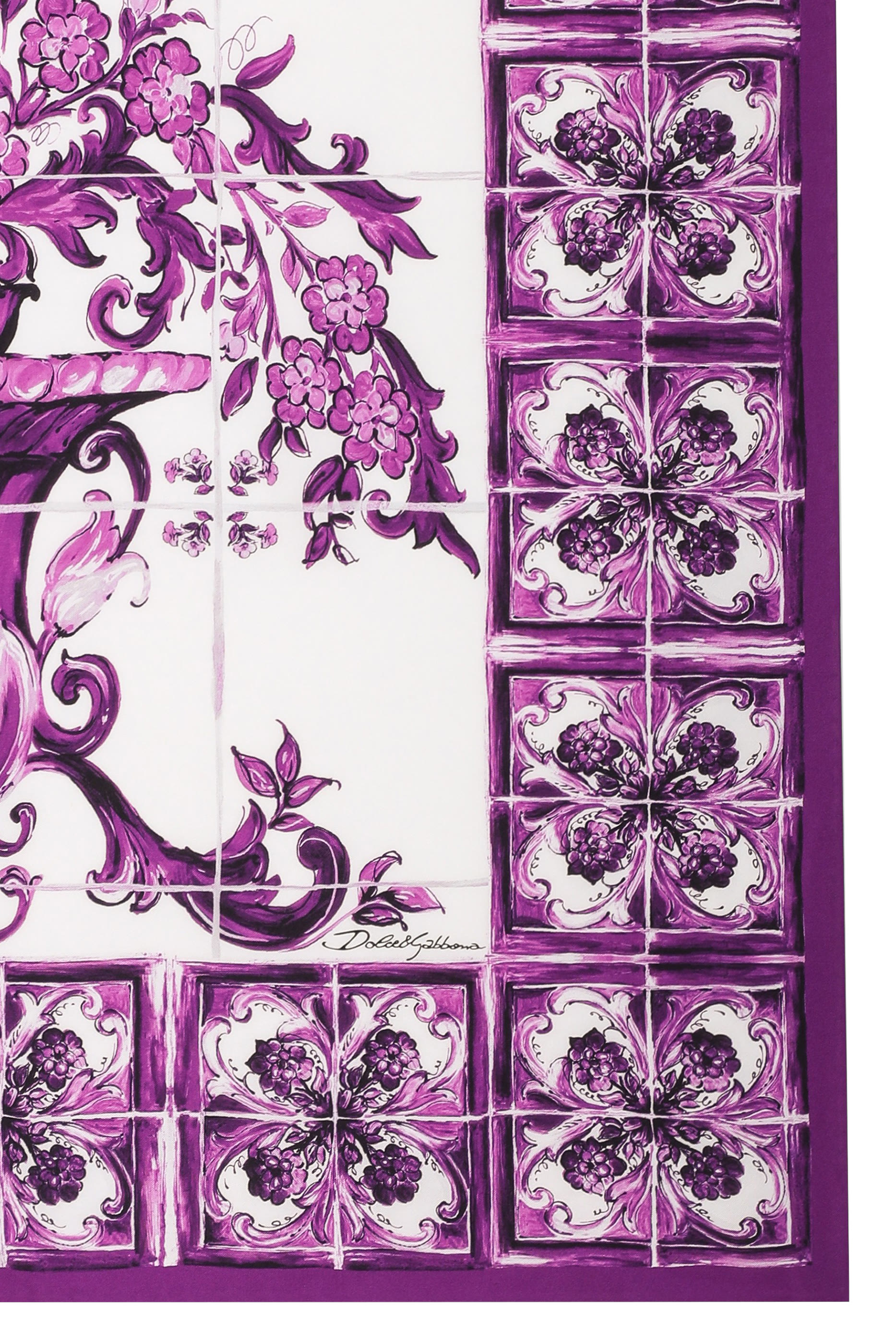 Majolica-Print Silk Twill Foulard