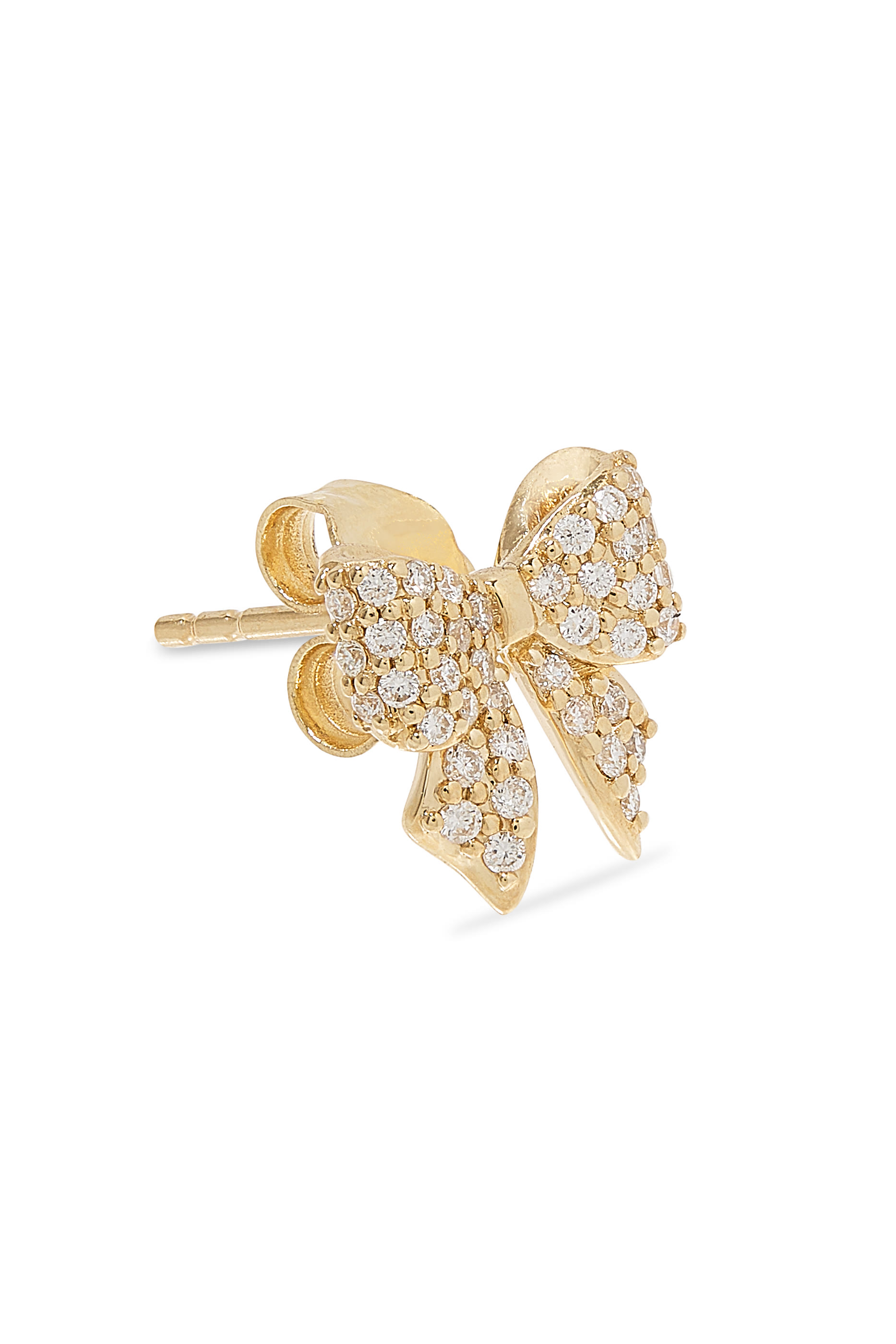 Kids Bow Studs, 14K Yellow Gold &  Diamonds