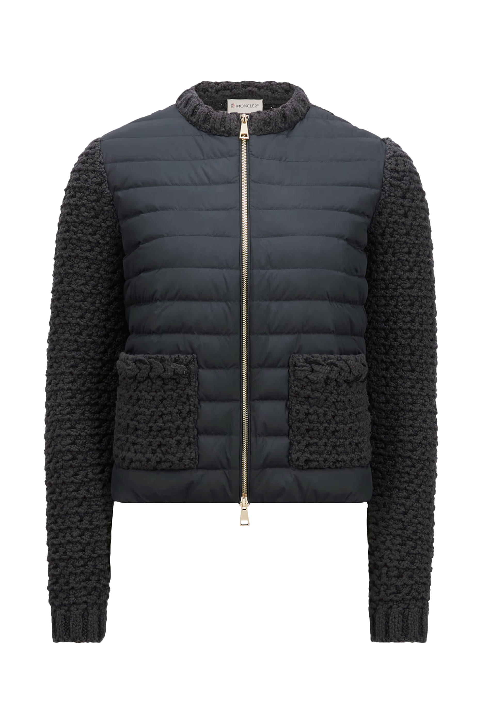 Padded Cotton Zip-Up Cardigan 