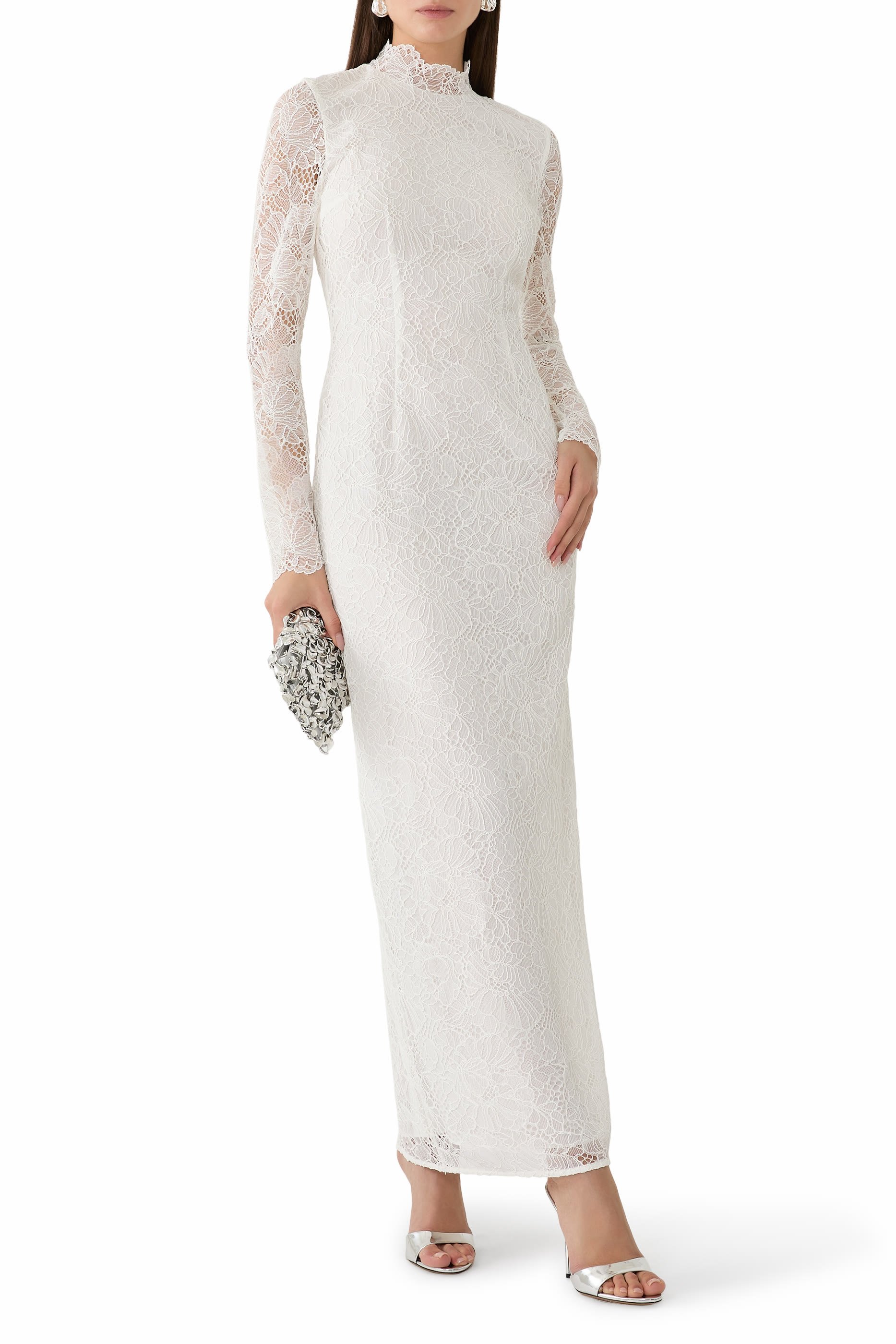 Lace Open Back Maxi Dress