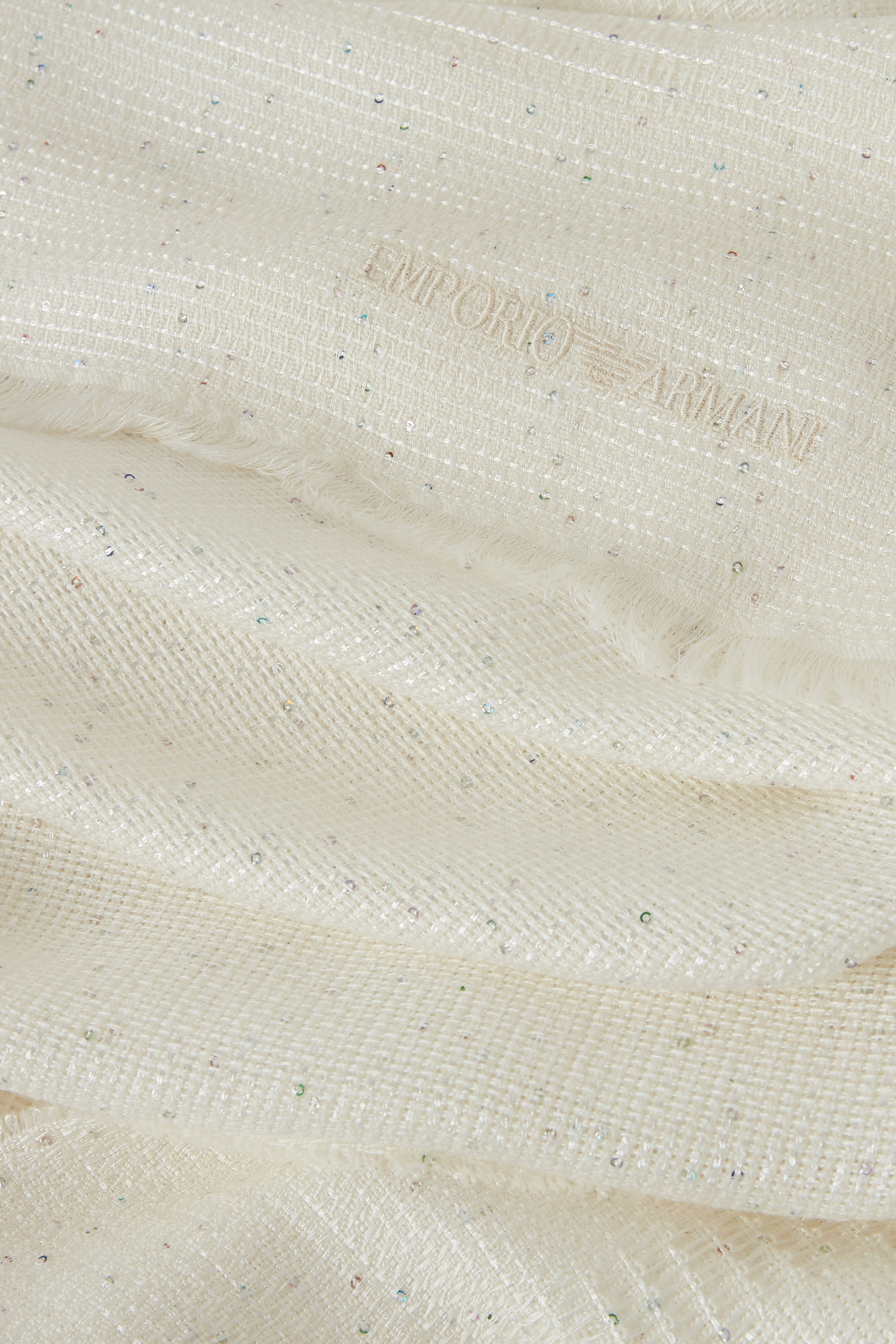 Embroidered Logo Sequin Stole