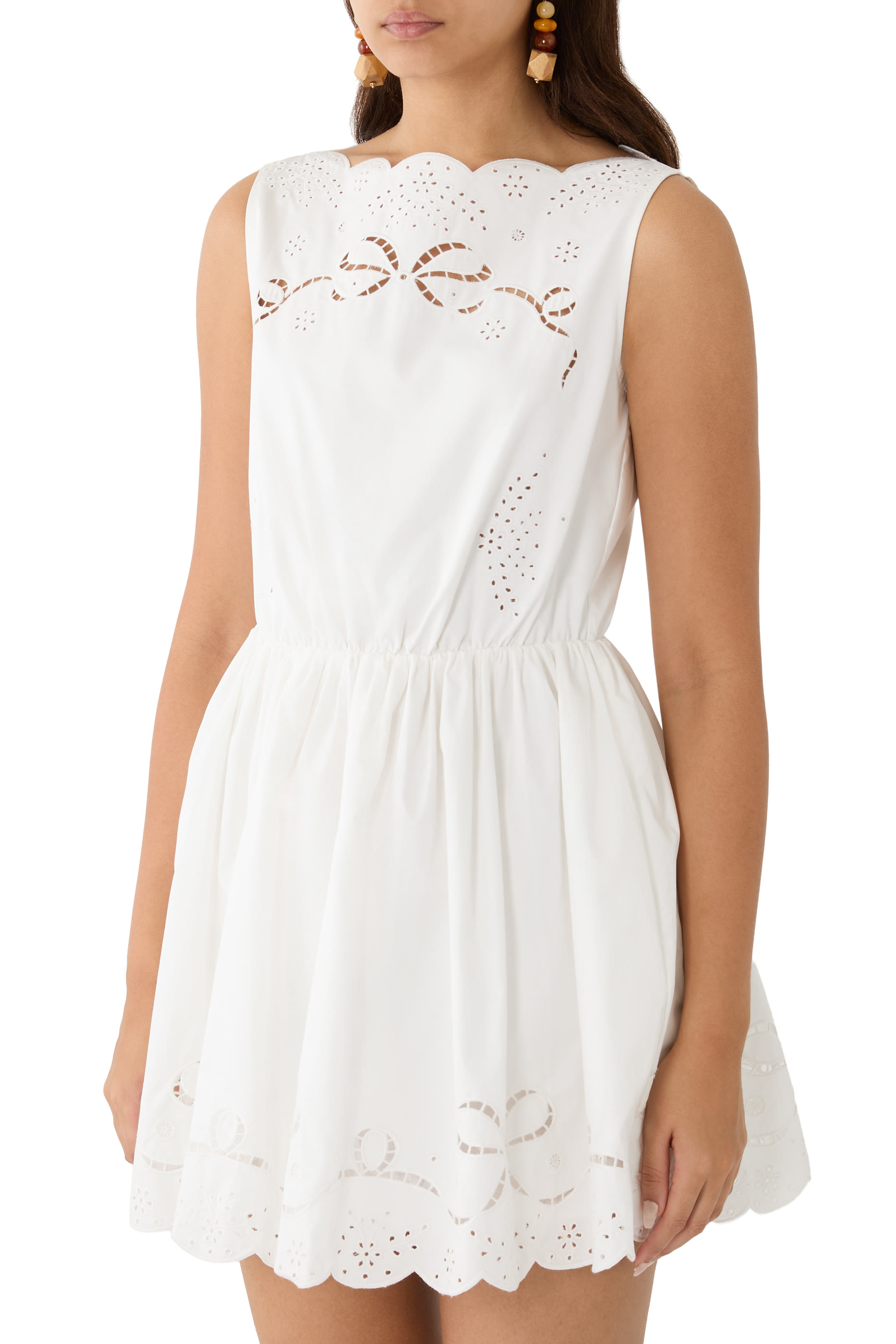 Cotton Embroidered Mini Dress