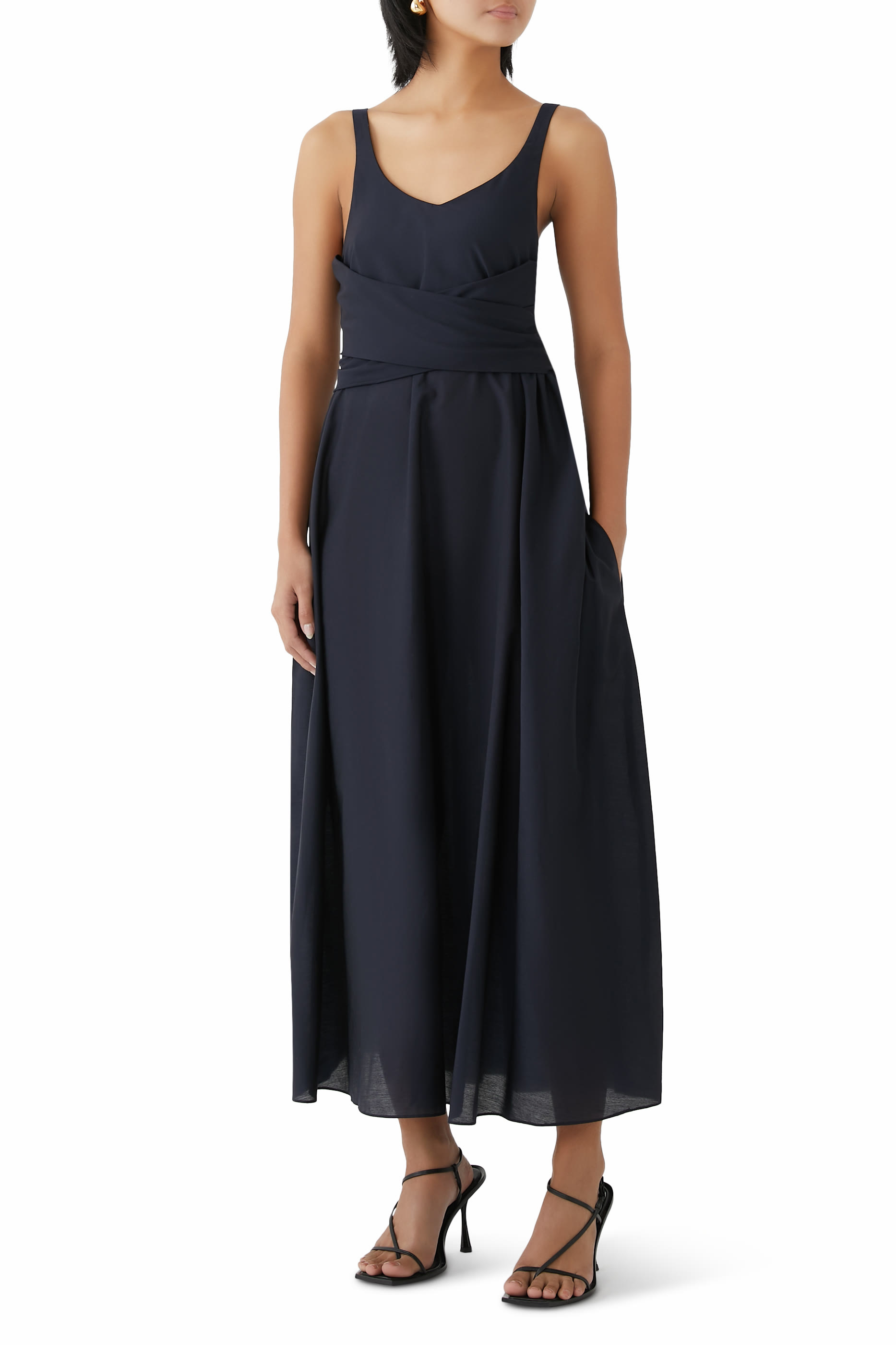 Wrap Waist Midi Dress