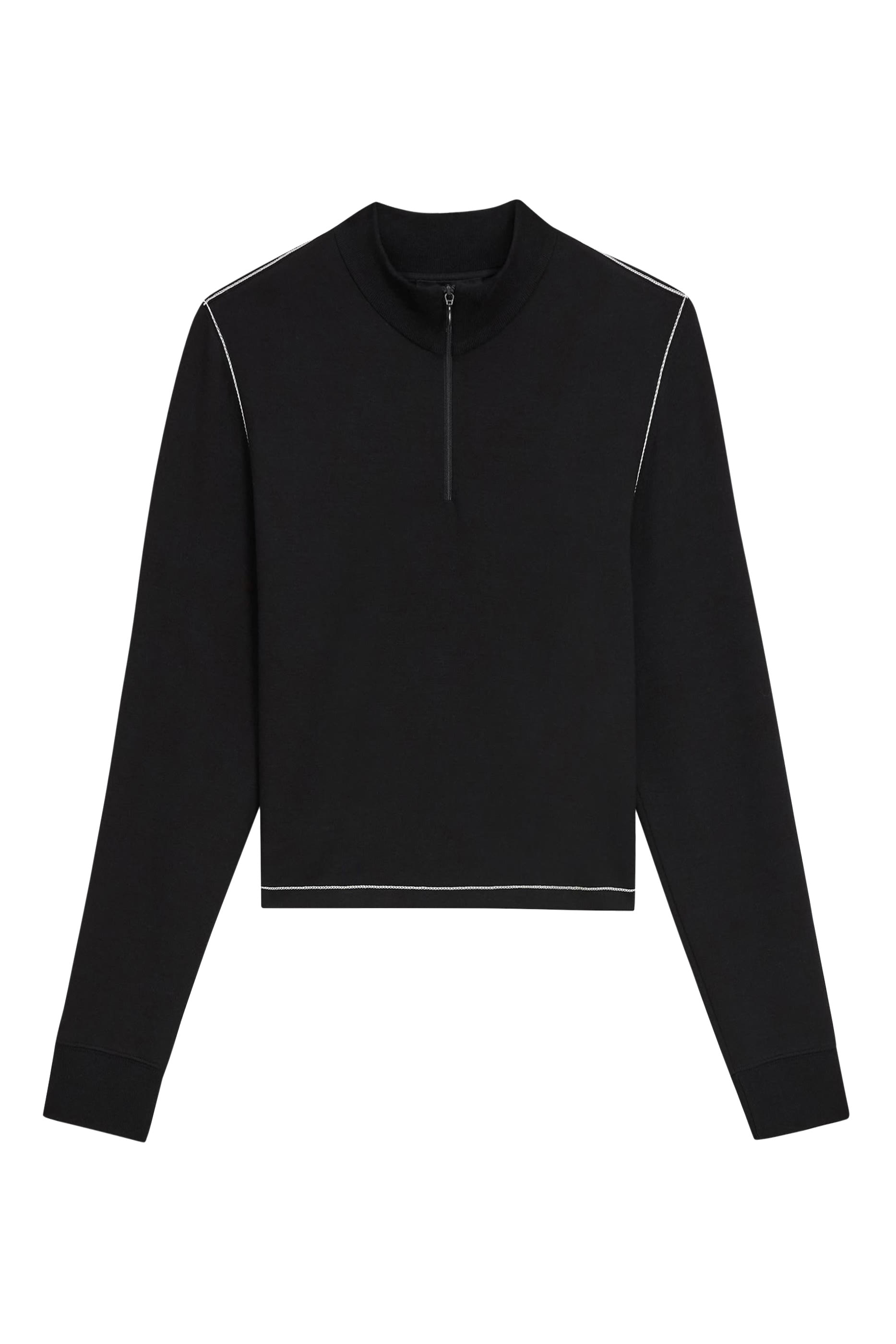 Cropped Half-Zip Pullover Top