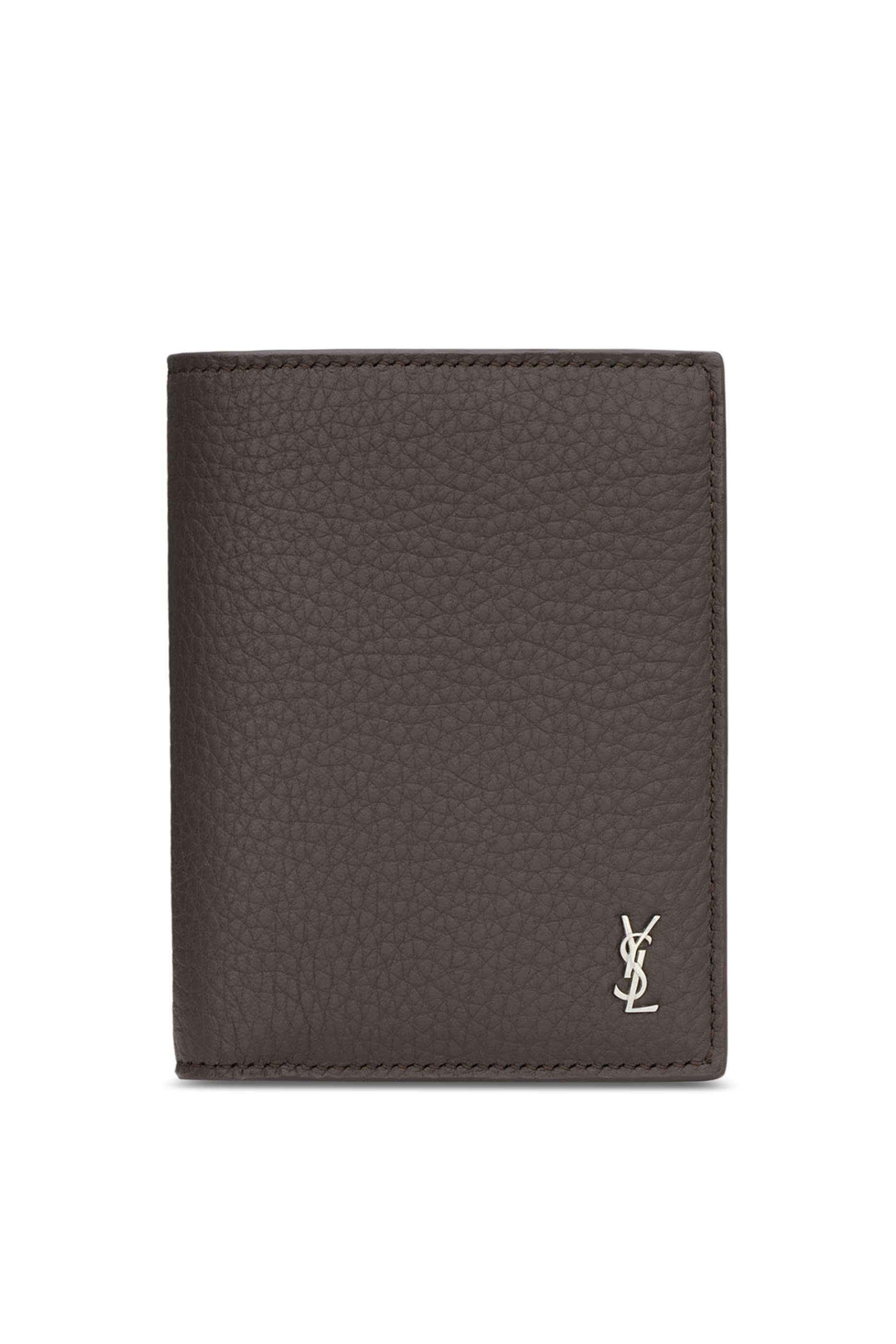 Tiny Cassandre Credit Card Wallet in Grained Leather