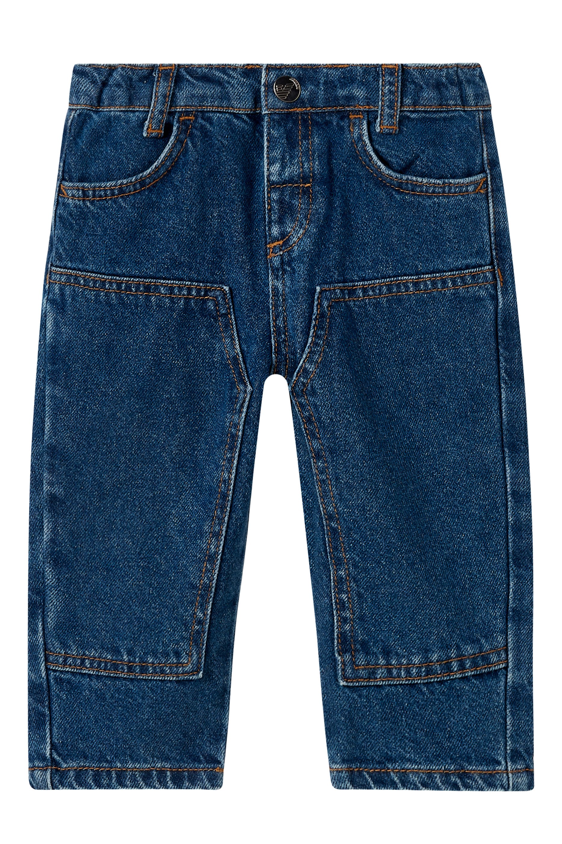 Kids Panelled Cotton Denim Jeans