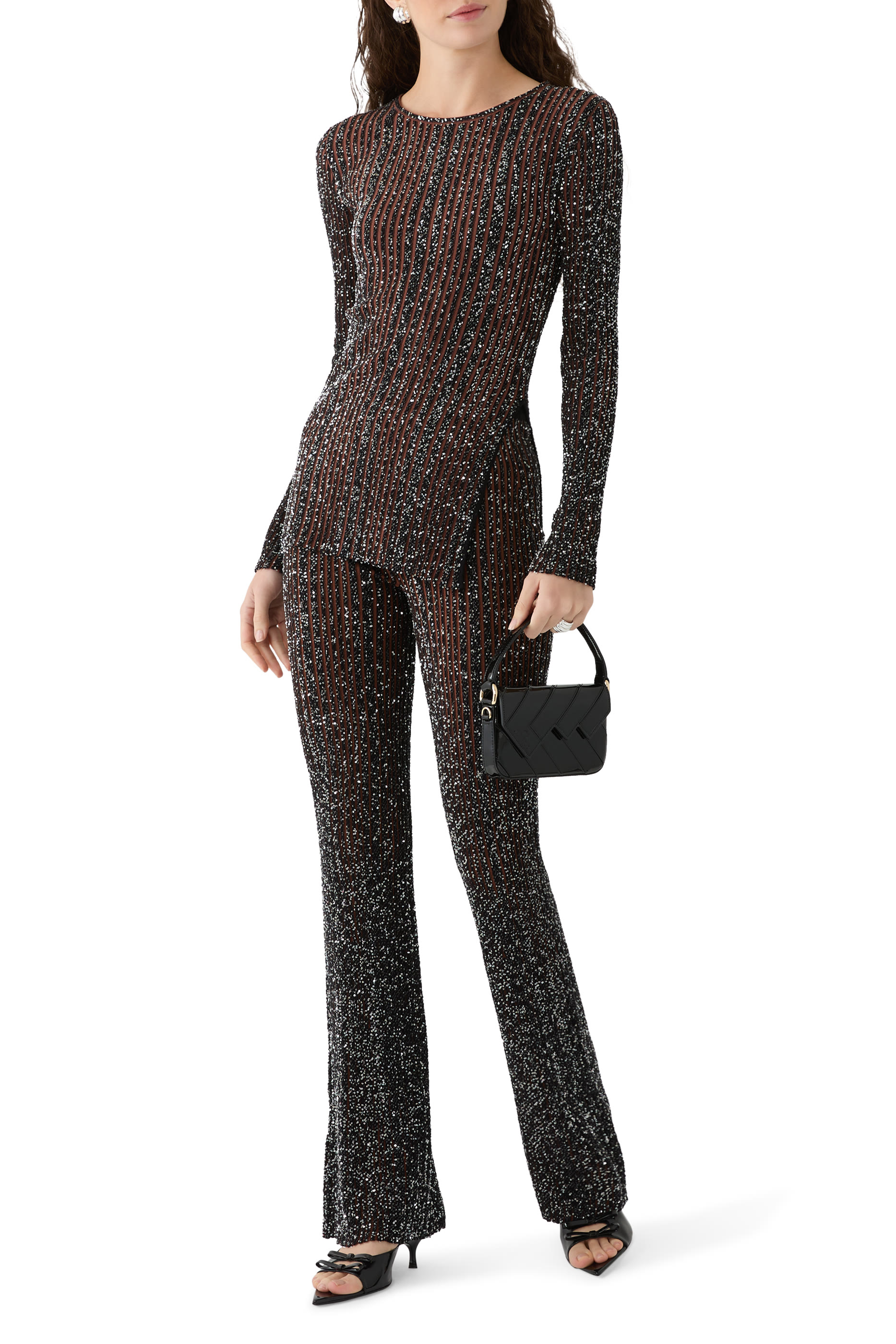 Small Wave Patent Leather Shoulder Bag