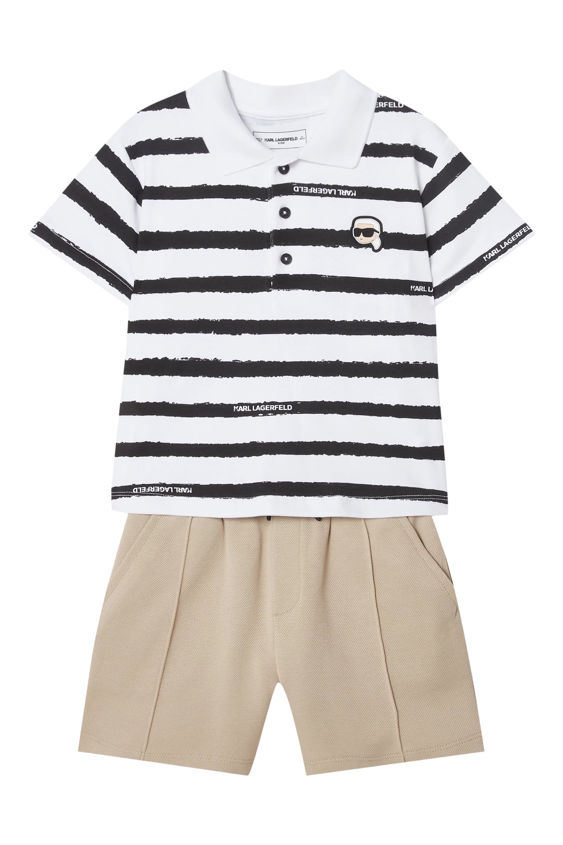 Kids Ikonik Karl Striped Shorts Set