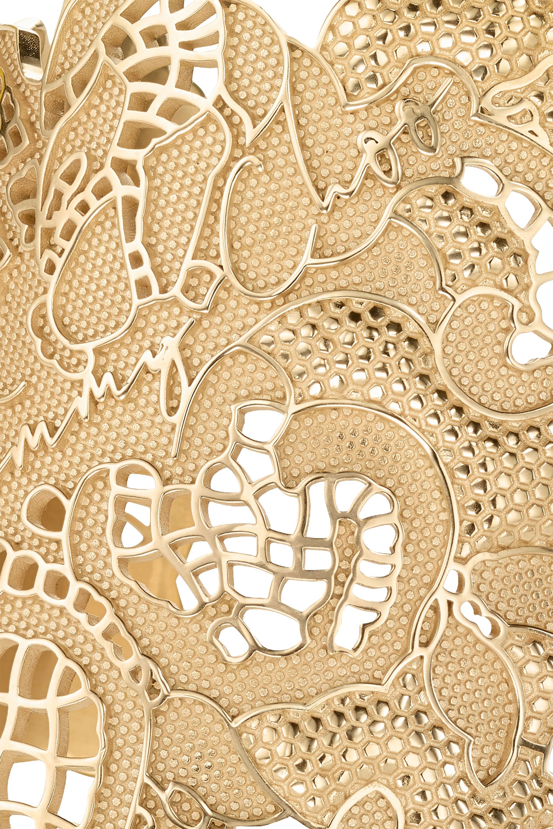 Lace Cut-Out Cuff Bracelet, Metal