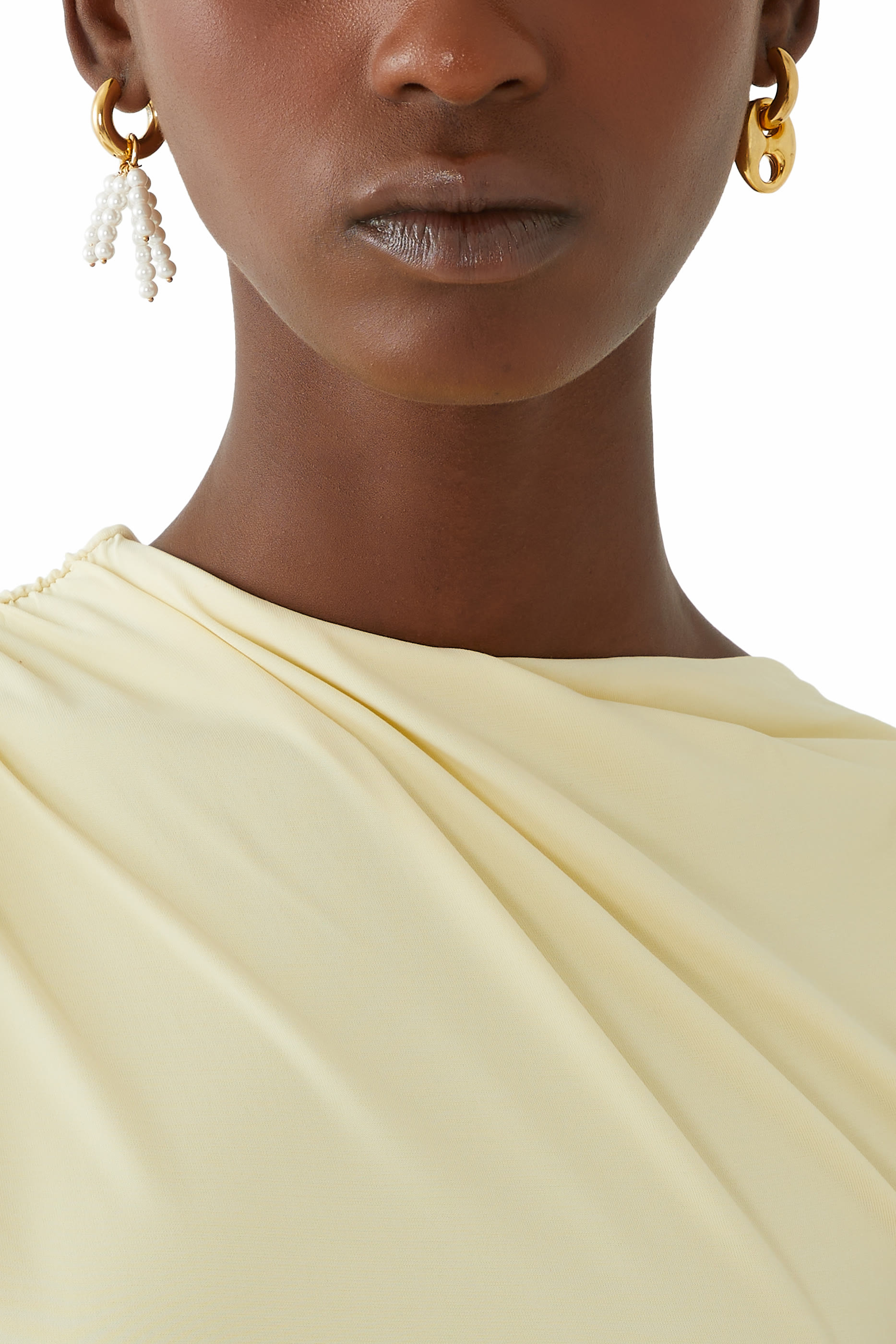 Mix & Match Earrings, 24k Gold-Plated Brass & Pearls