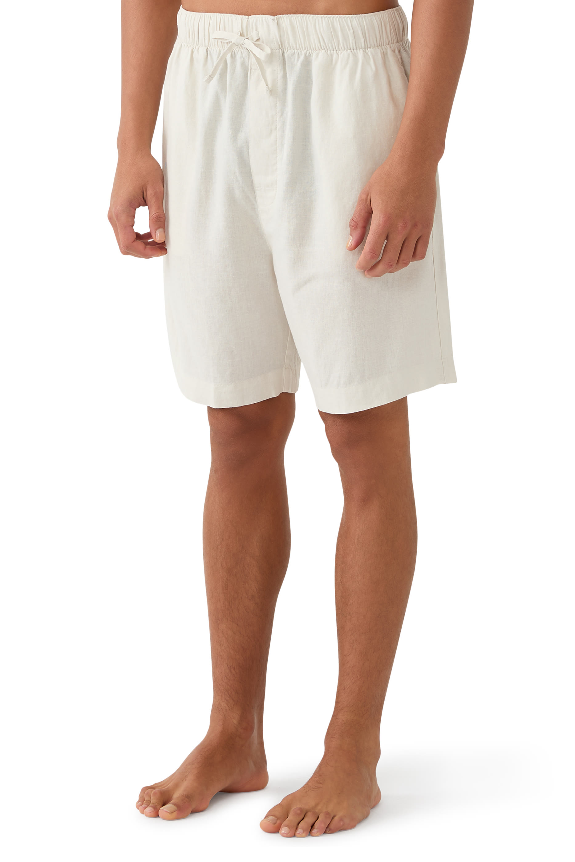 Linen Blend Pajama Shorts