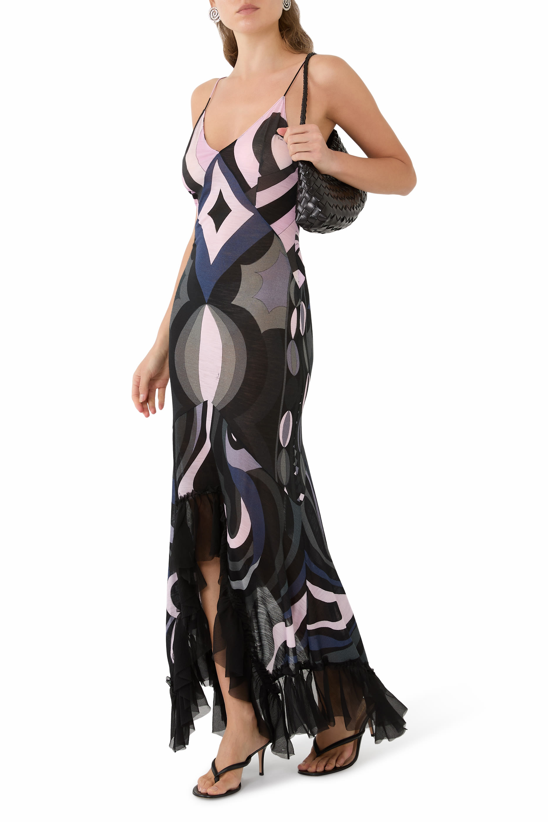 Iride Print V-Neck Dress