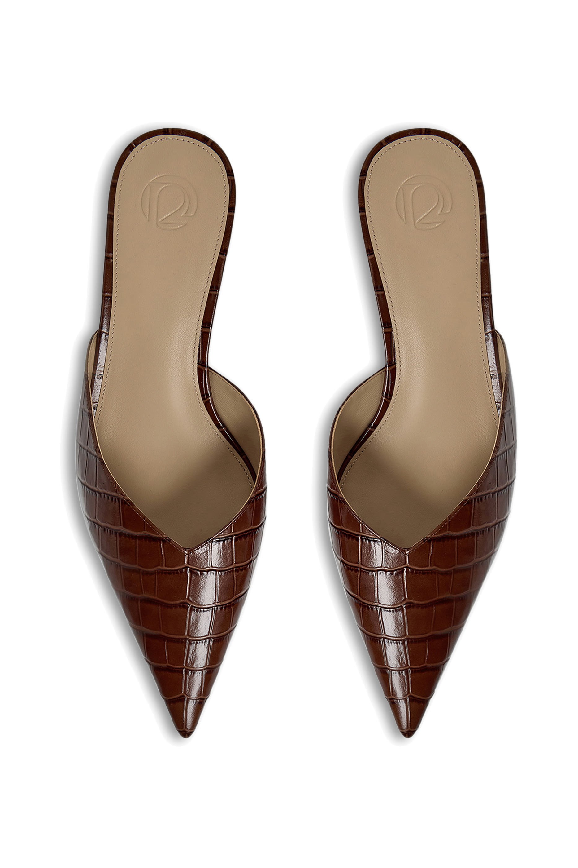 Pointed-Toe 40 Leather Mules