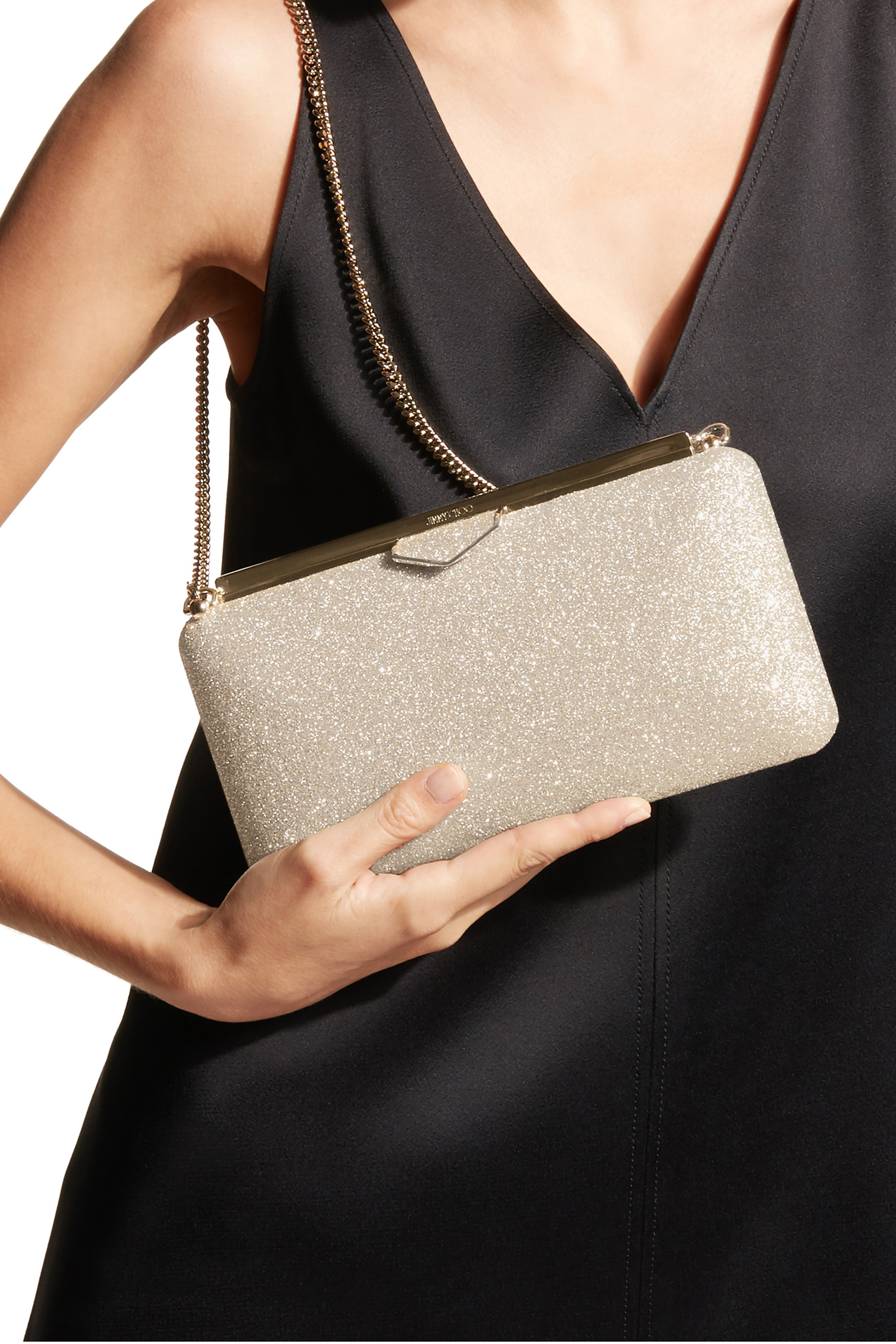 Ellipse Coarse Glitter Clutch