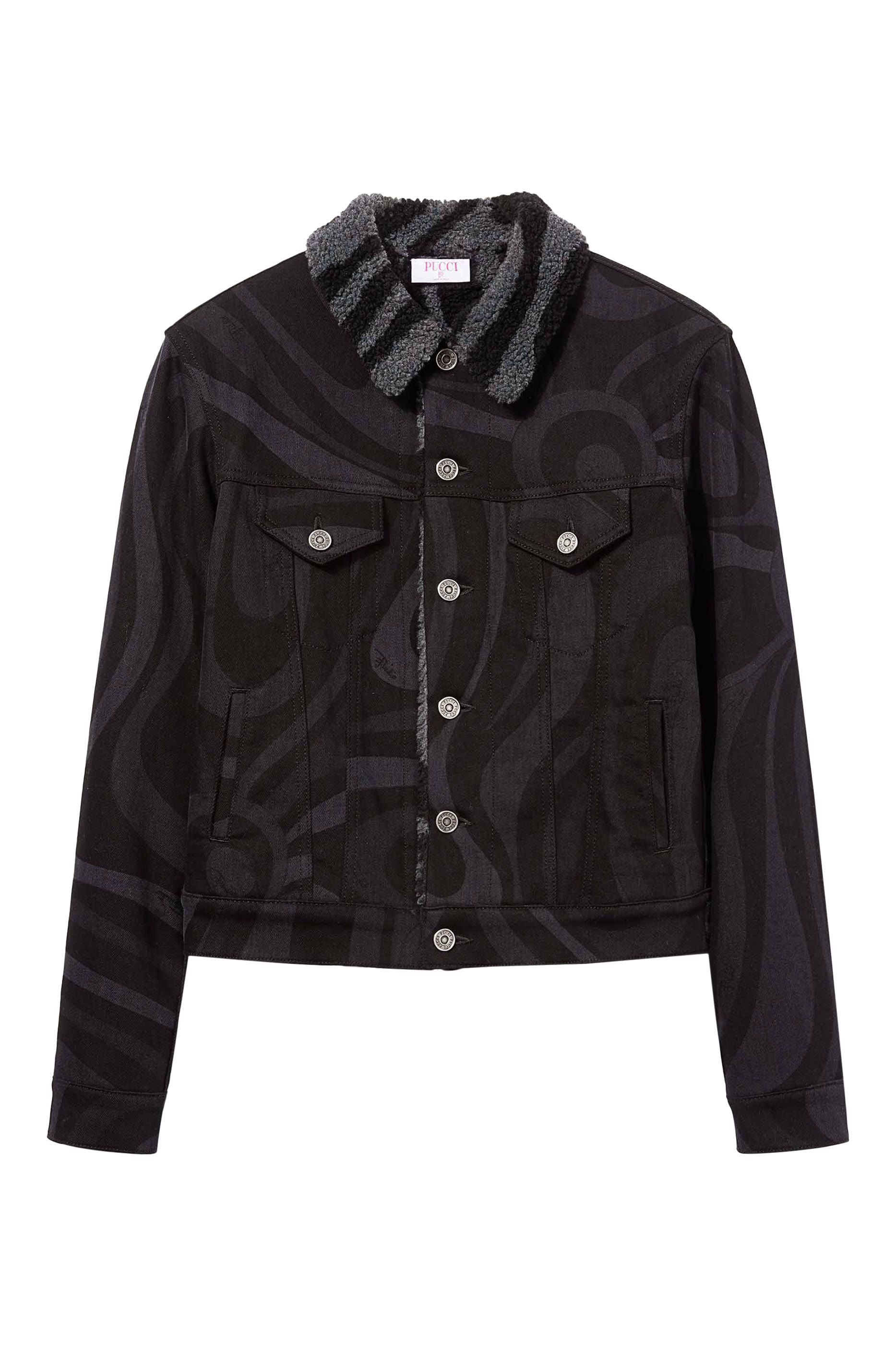 Marmo-Print Denim Jacket