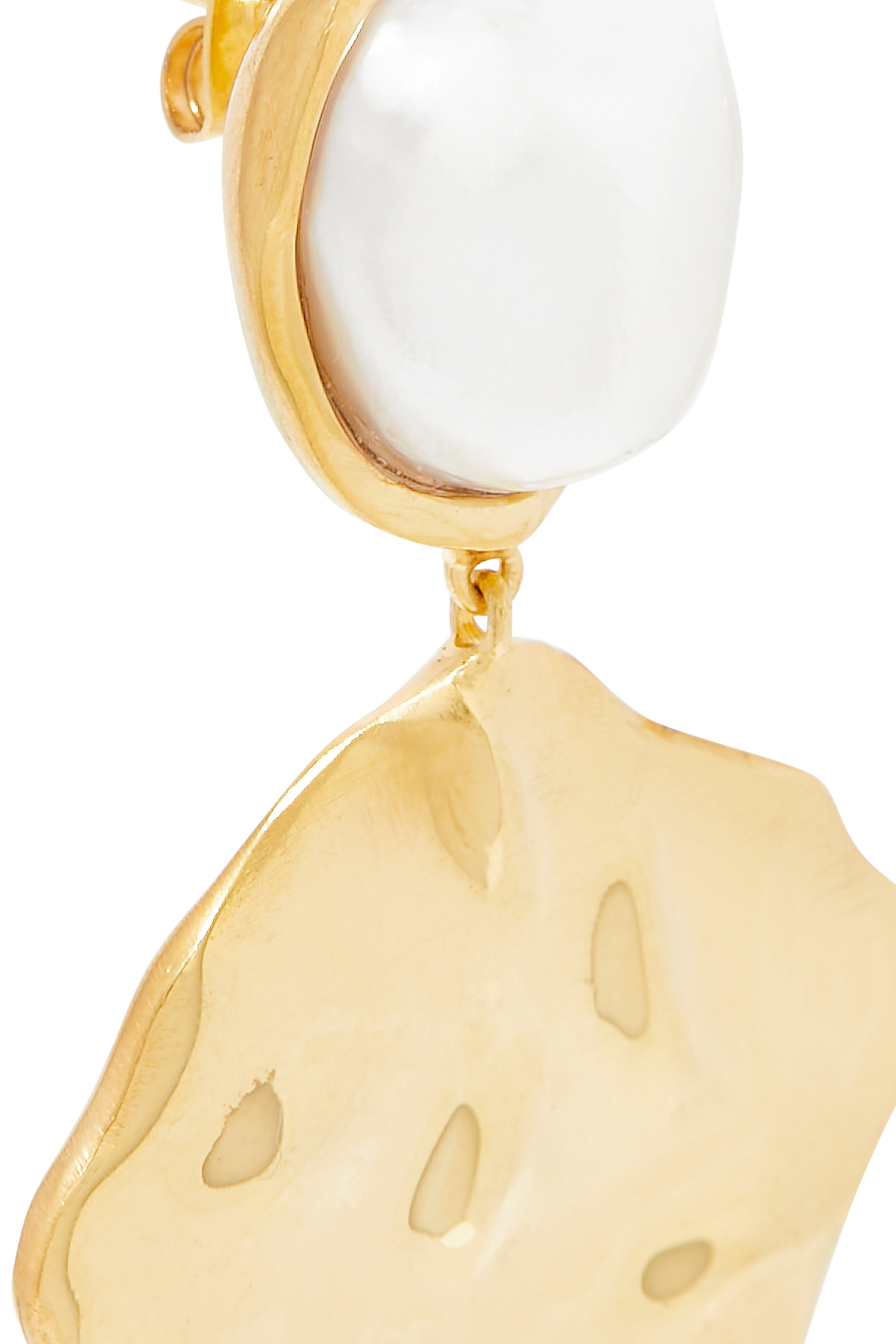 Wave Dangling Earrings, 18k Gold-Plated Brass